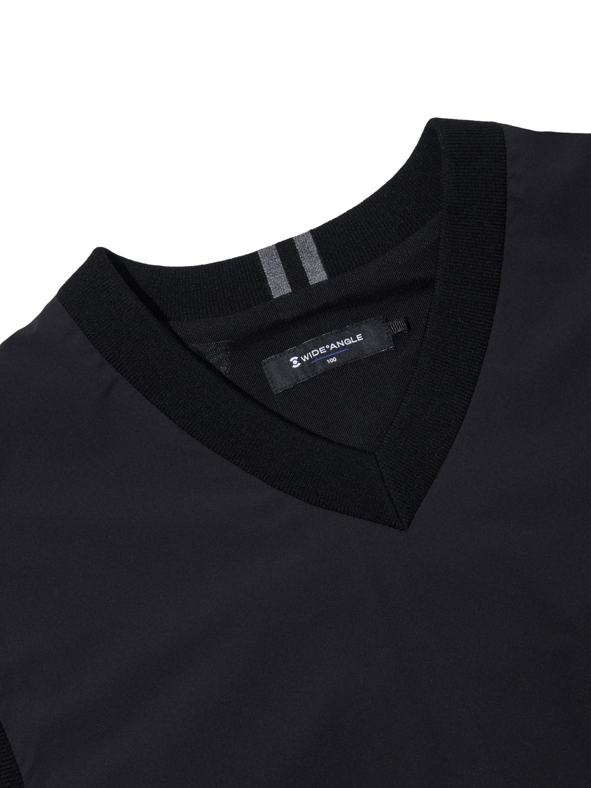 와이드앵글(WIDEANGLE) CO 우븐 하이브리드 스웨터 베스트 M_Black
