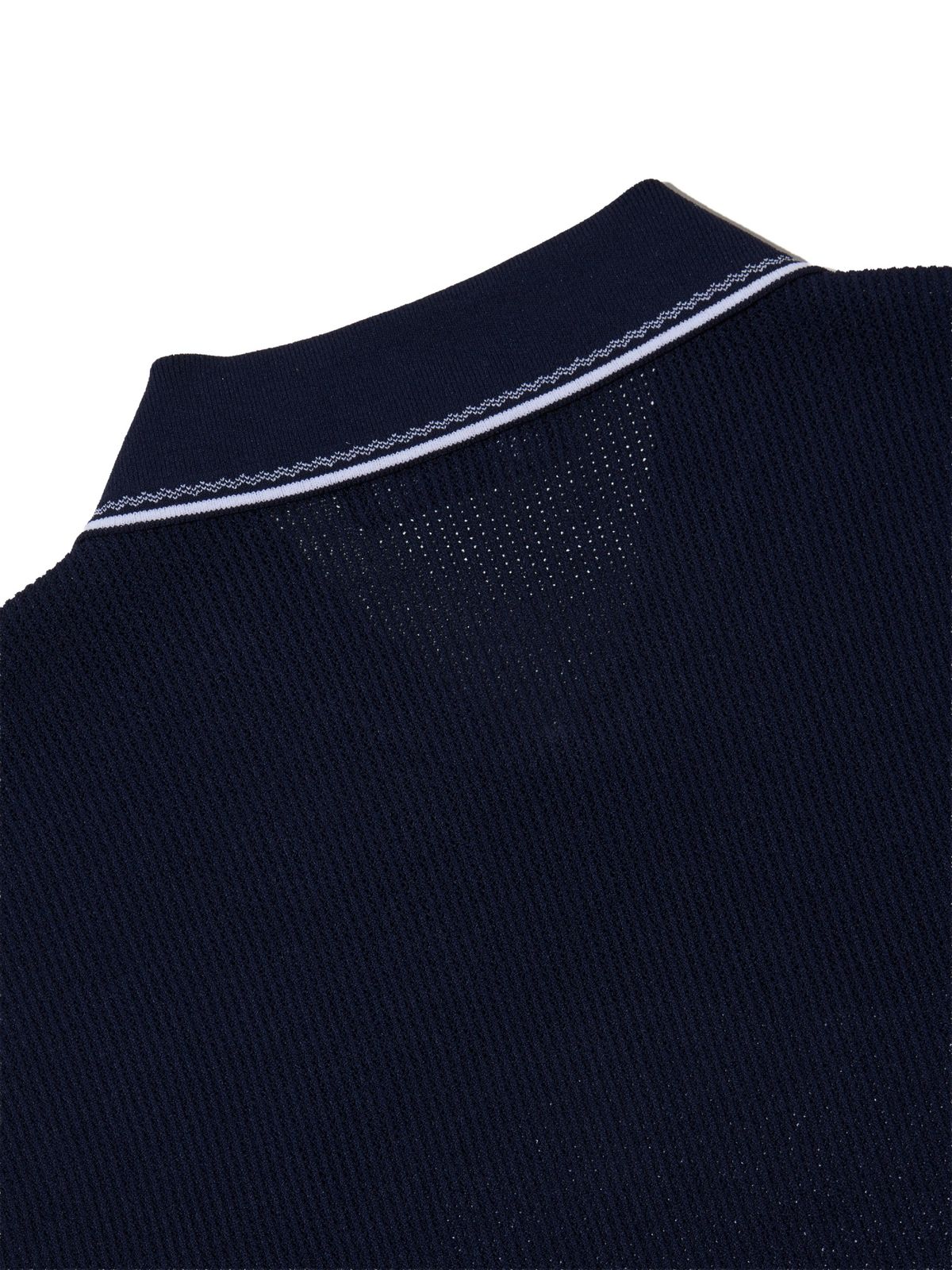 와이드앵글(WIDEANGLE) CO 로고 아트웍 폴로 스웨터 베스트 L_Dark Navy