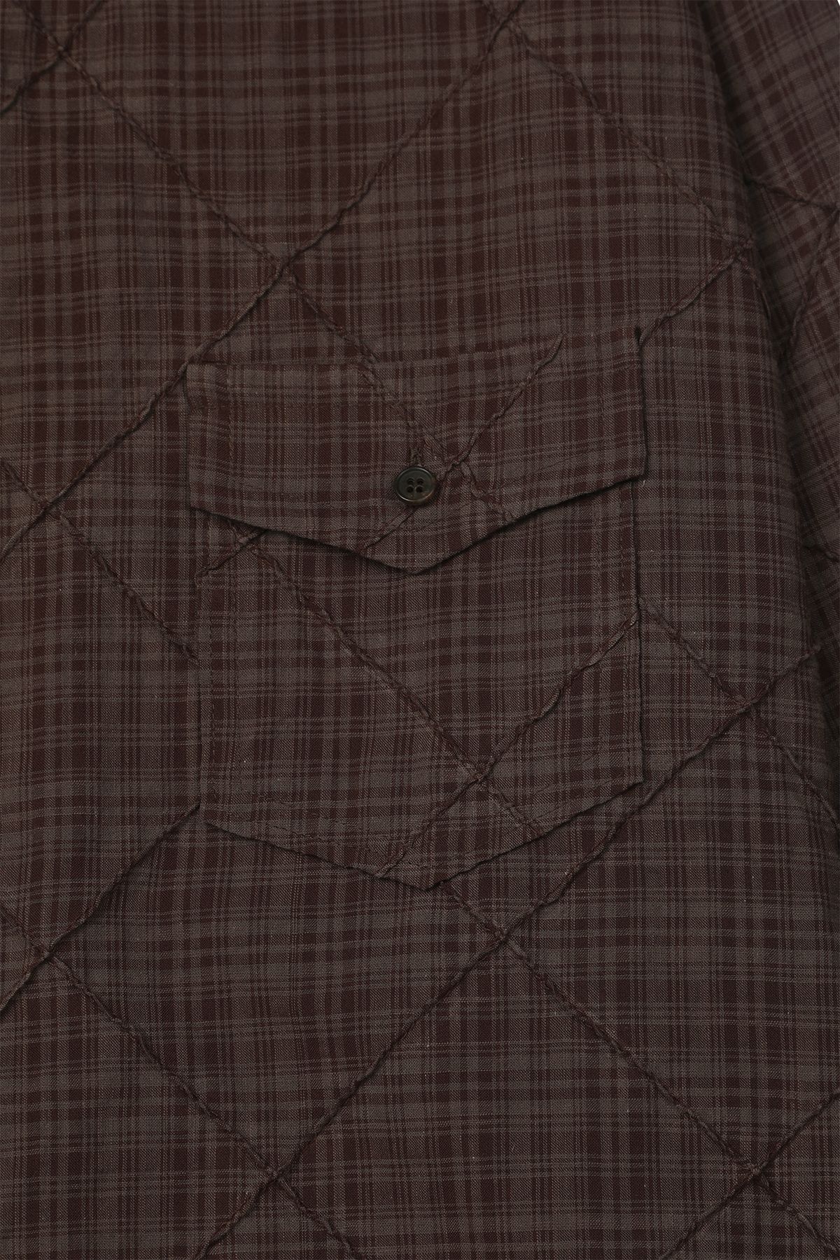 다이닛(DEINET) DOUBLE CHECKERED OVERFIT SHIRT IN BROWN