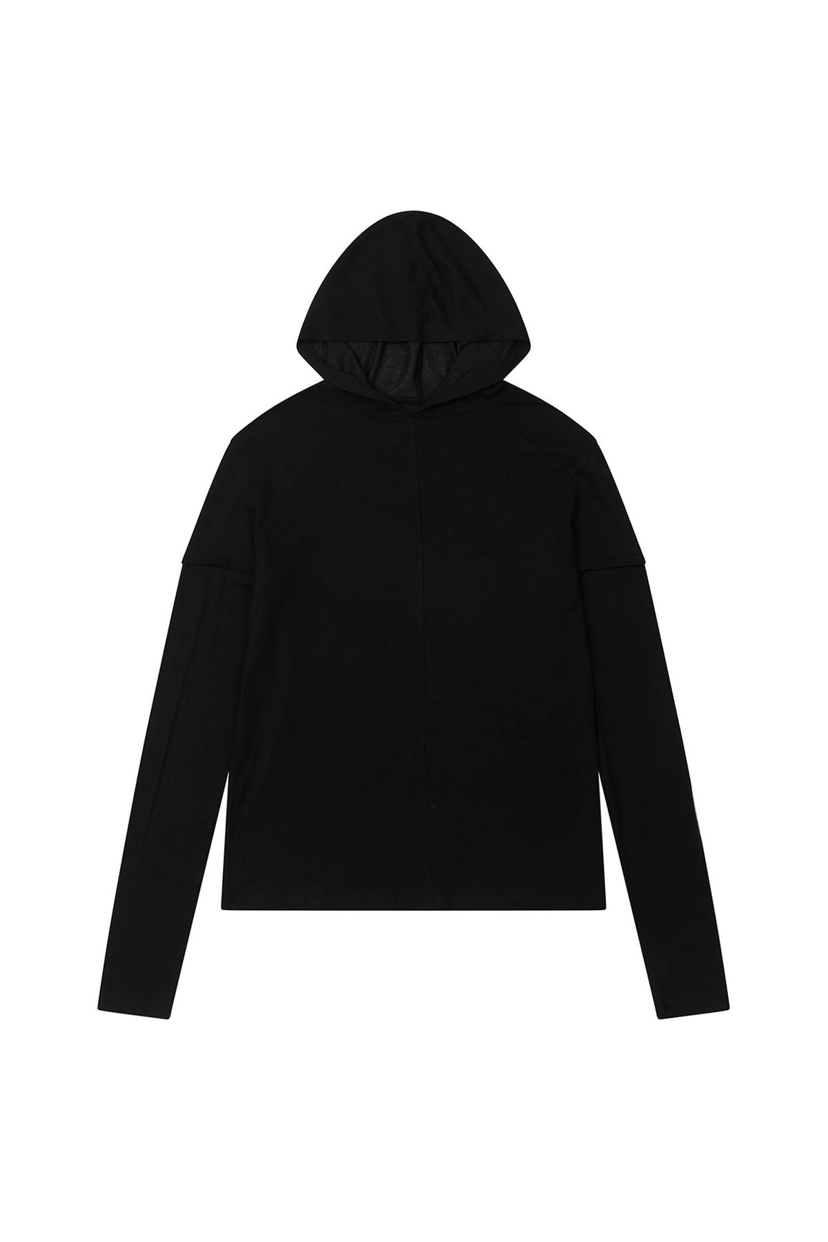 다이닛(DEINET) FAKE HOOD LONG SLEEVE IN BLACK