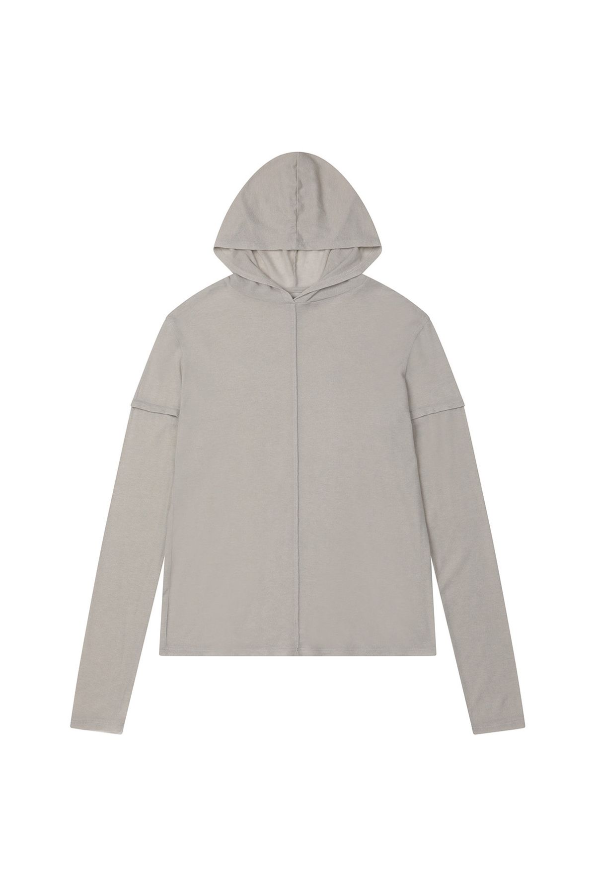 다이닛(DEINET) FAKE HOOD LONG SLEEVE IN LIGHT GREY