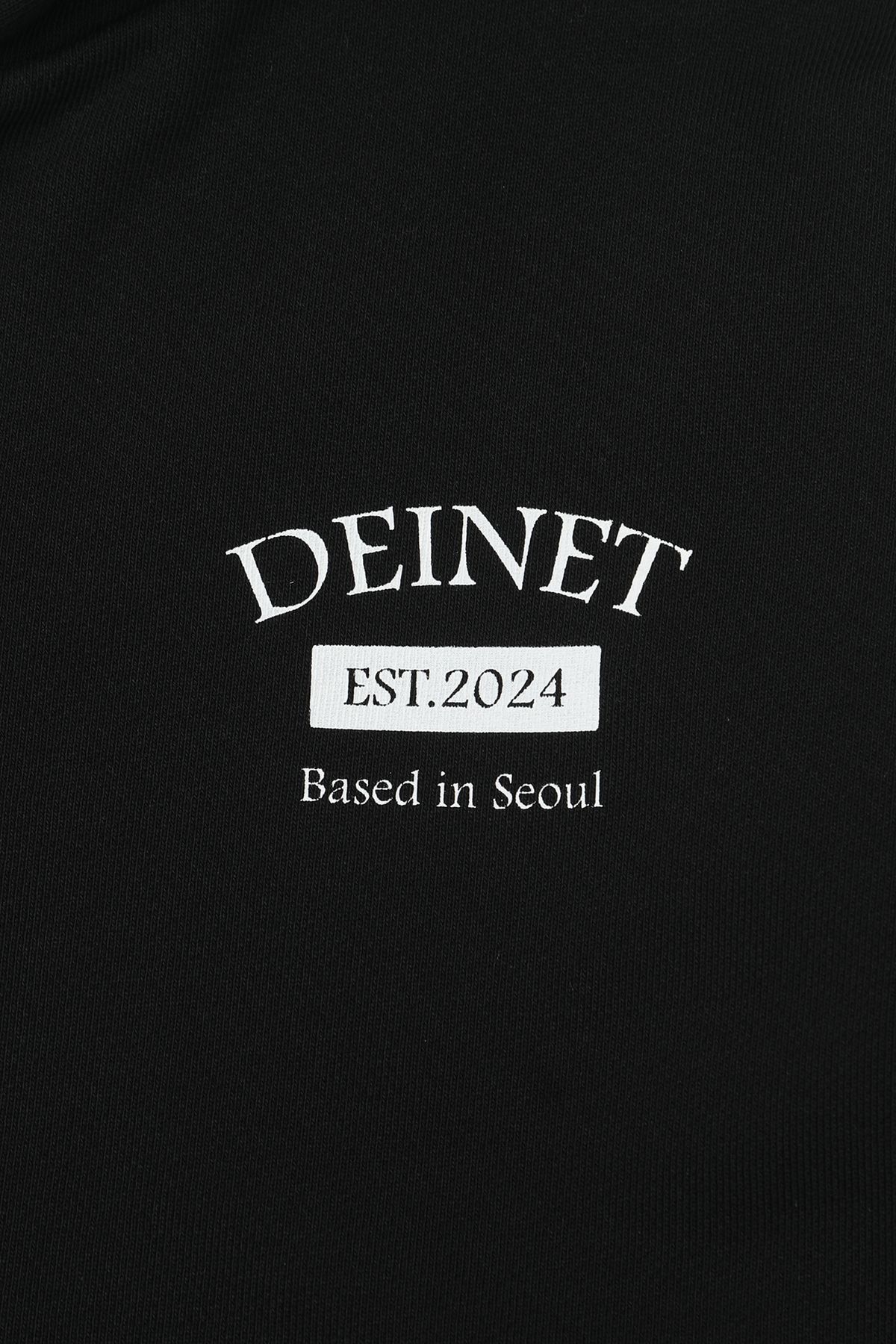 다이닛(DEINET) GERMAN LETTERING HOODIE ZIP-UP IN BLACK