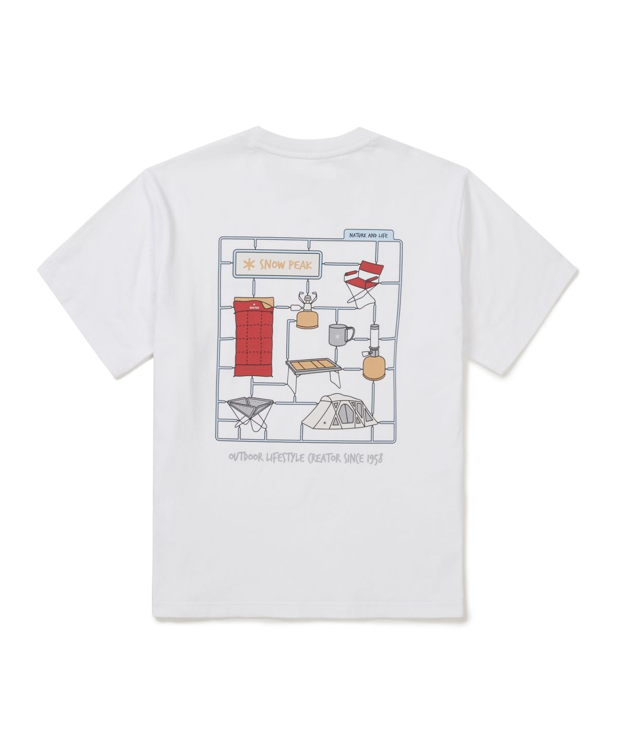 스노우피크 어패럴(SNOWPEAK APPAREL) 코튼 캠핑 용품 반팔 티셔츠 (S26MUFTS78) White