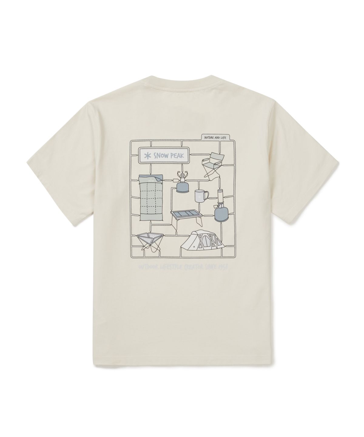 스노우피크 어패럴(SNOWPEAK APPAREL) 코튼 캠핑 용품 반팔 티셔츠 (S26MUFTS78) Butter Ivory