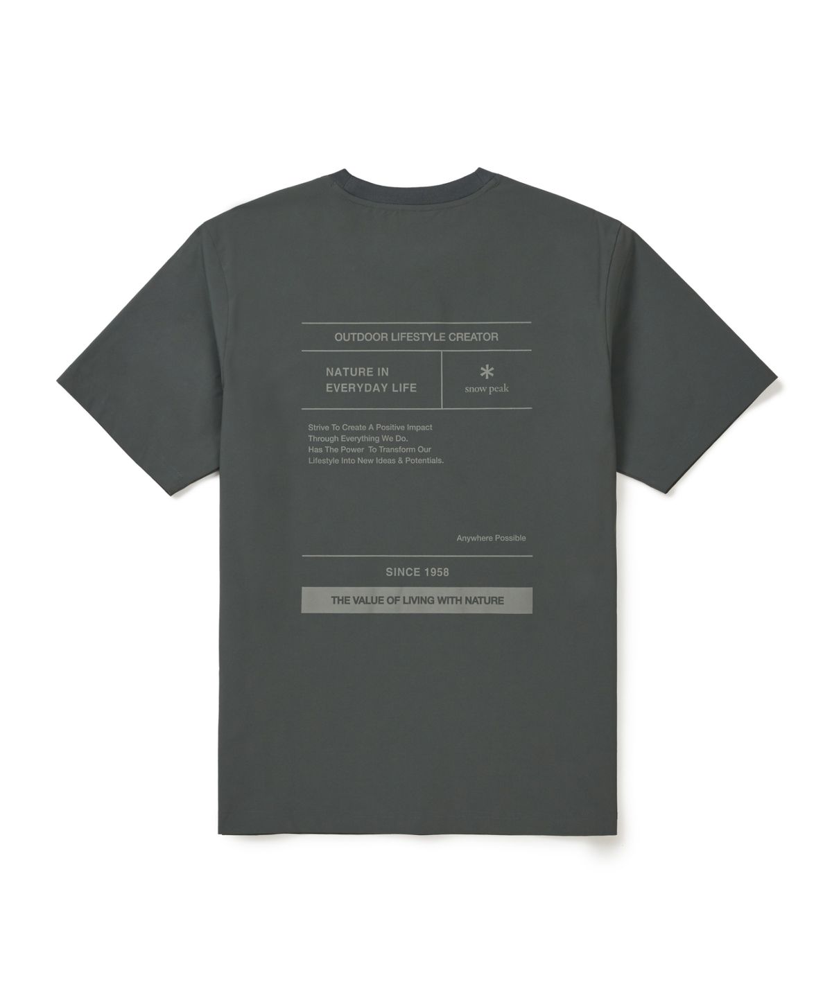 스노우피크 어패럴(SNOWPEAK APPAREL) 37.5 레터링 반팔 티셔츠 (S26MMTTS38) Rustic Khaki