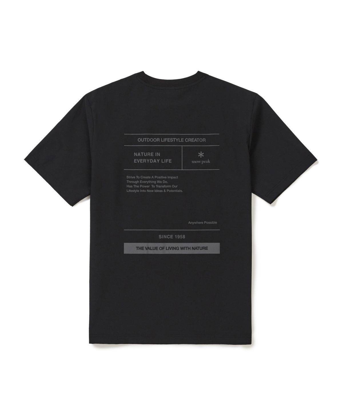 스노우피크 어패럴(SNOWPEAK APPAREL) 37.5 레터링 반팔 티셔츠 (S26MMTTS38) Black