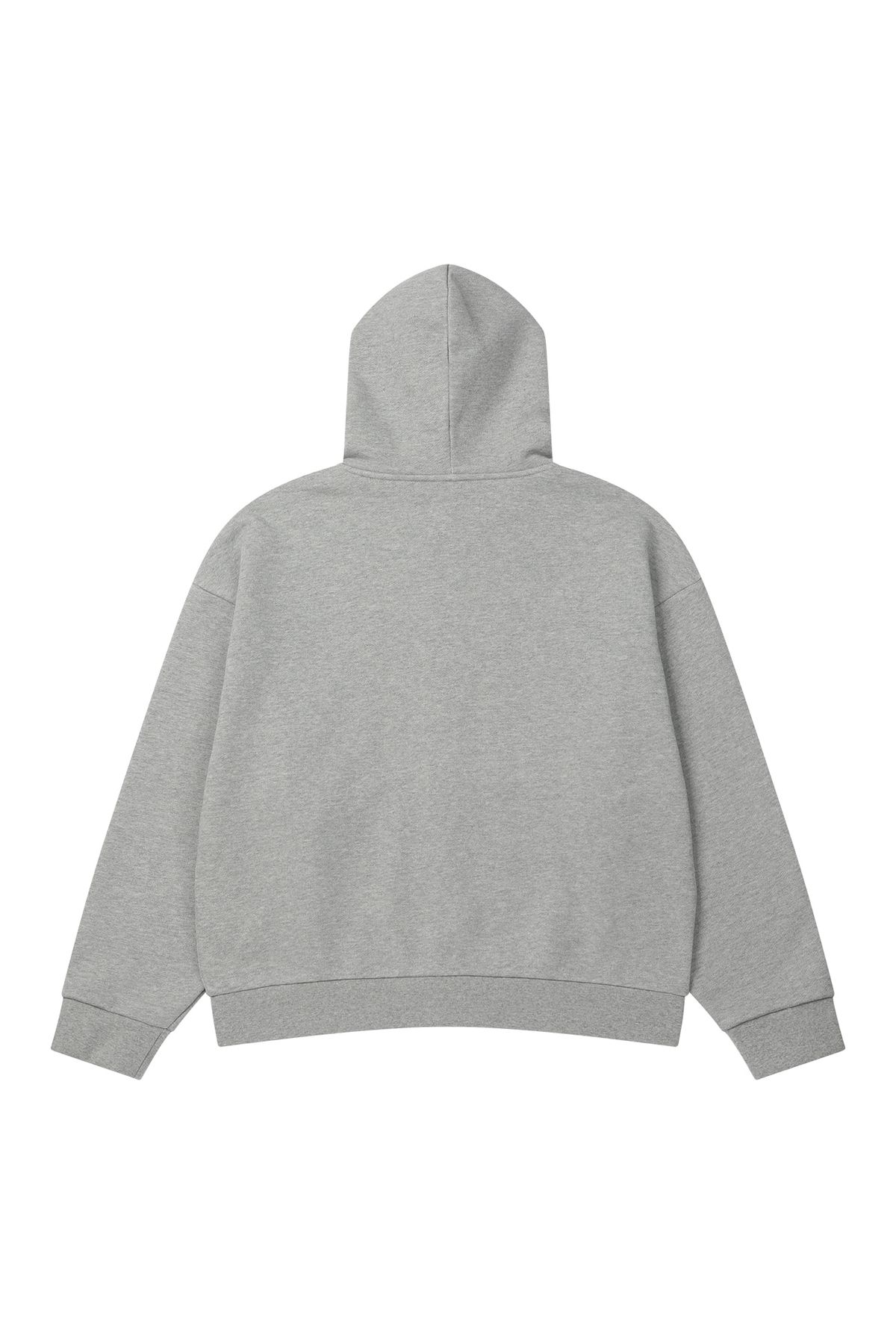 다이닛(DEINET) GERMAN LETTERING HOODIE ZIP-UP IN MELANGE GREY