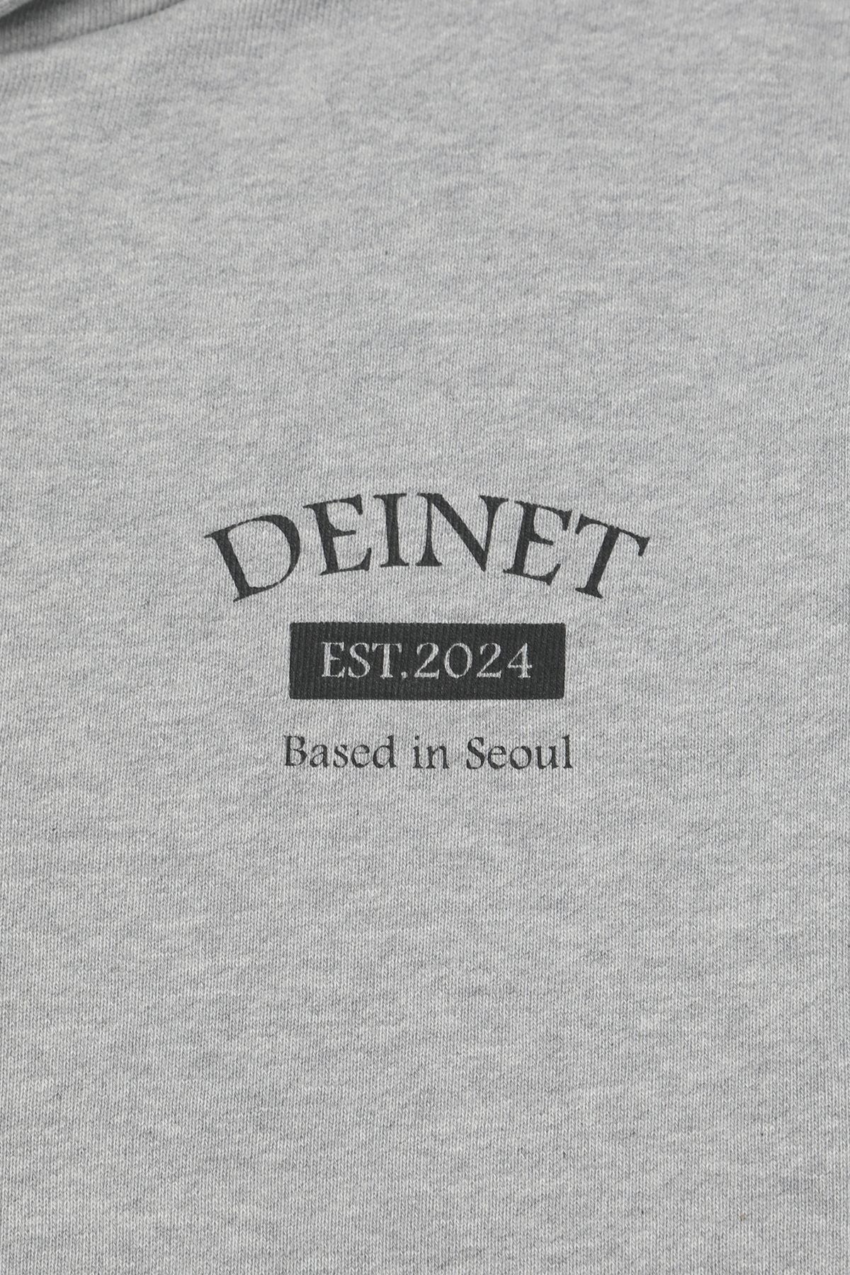 다이닛(DEINET) GERMAN LETTERING HOODIE ZIP-UP IN MELANGE GREY