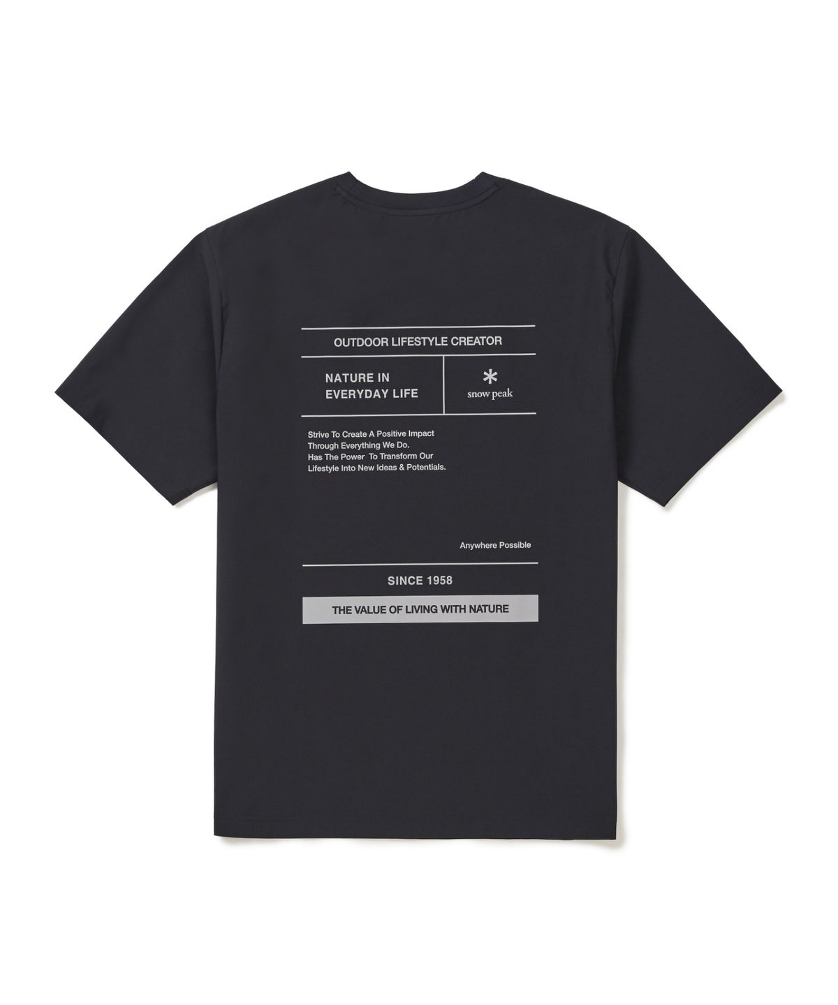 스노우피크 어패럴(SNOWPEAK APPAREL) 37.5 레터링 반팔 티셔츠 (S26MMTTS38) Dark Navy