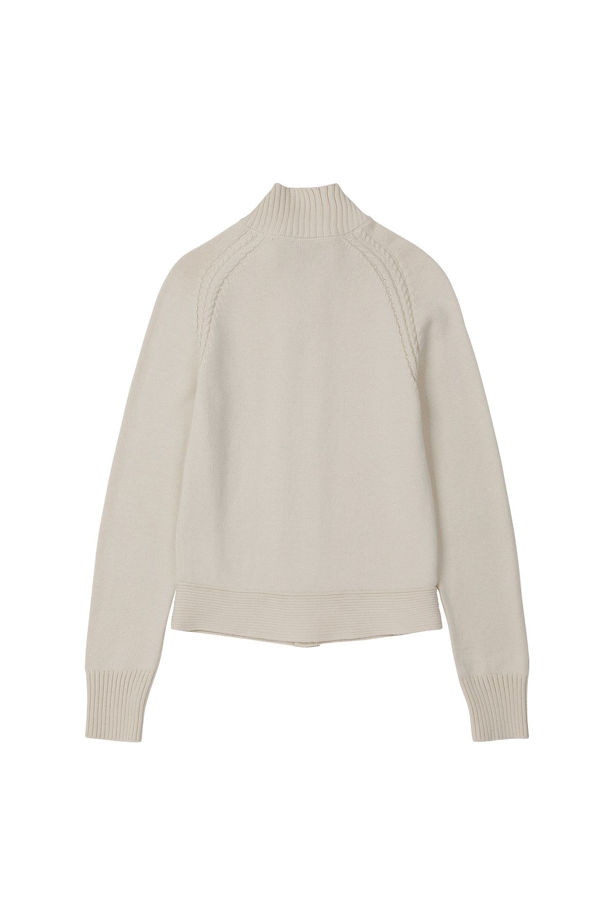 다이닛(DEINET) HIGH-NECK STUD KNIT OUTER IN IVORY