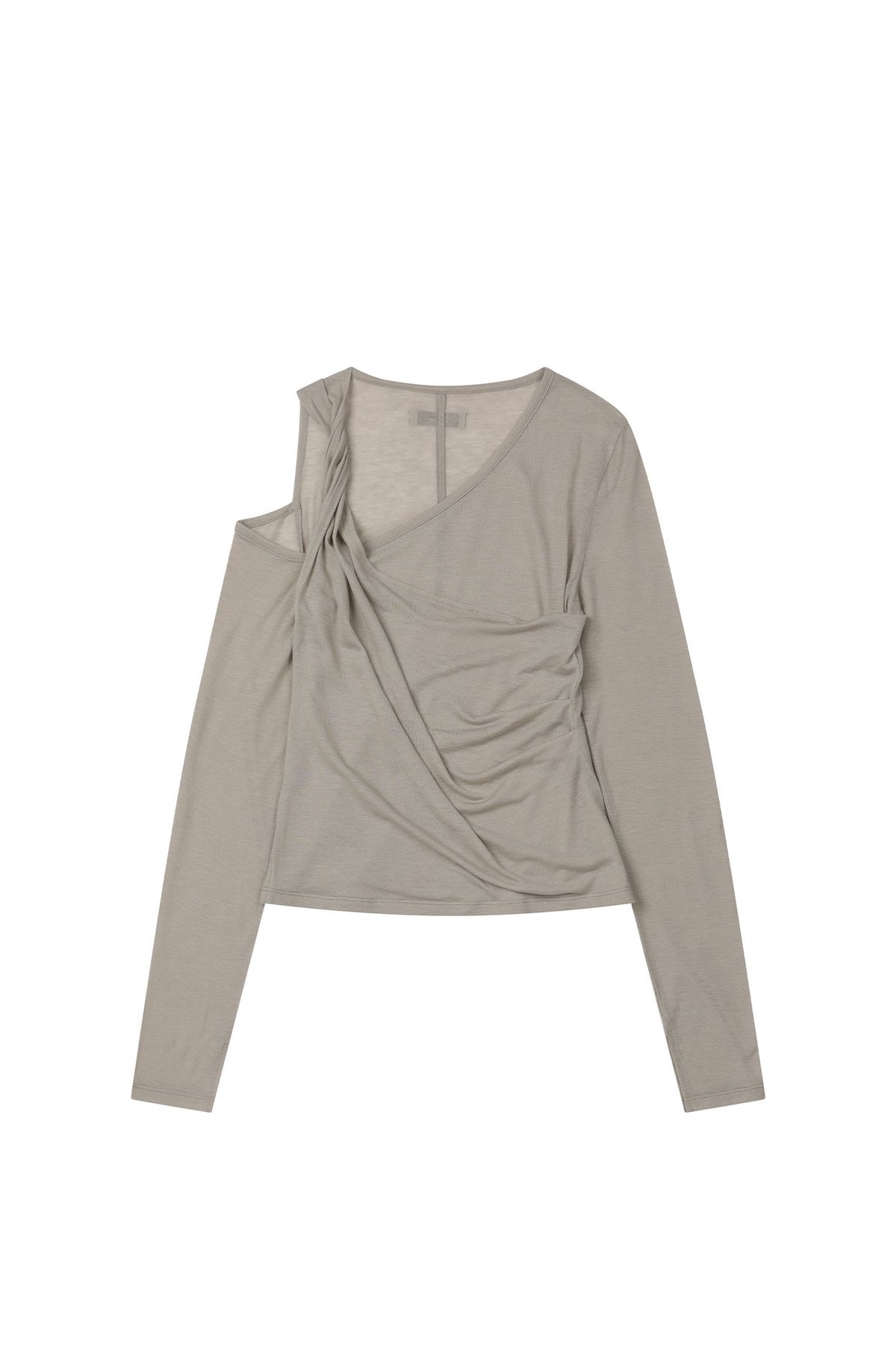 다이닛(DEINET) ONE SHOULDER DRAPED ASYMMETRIC TOP IN BEIGE