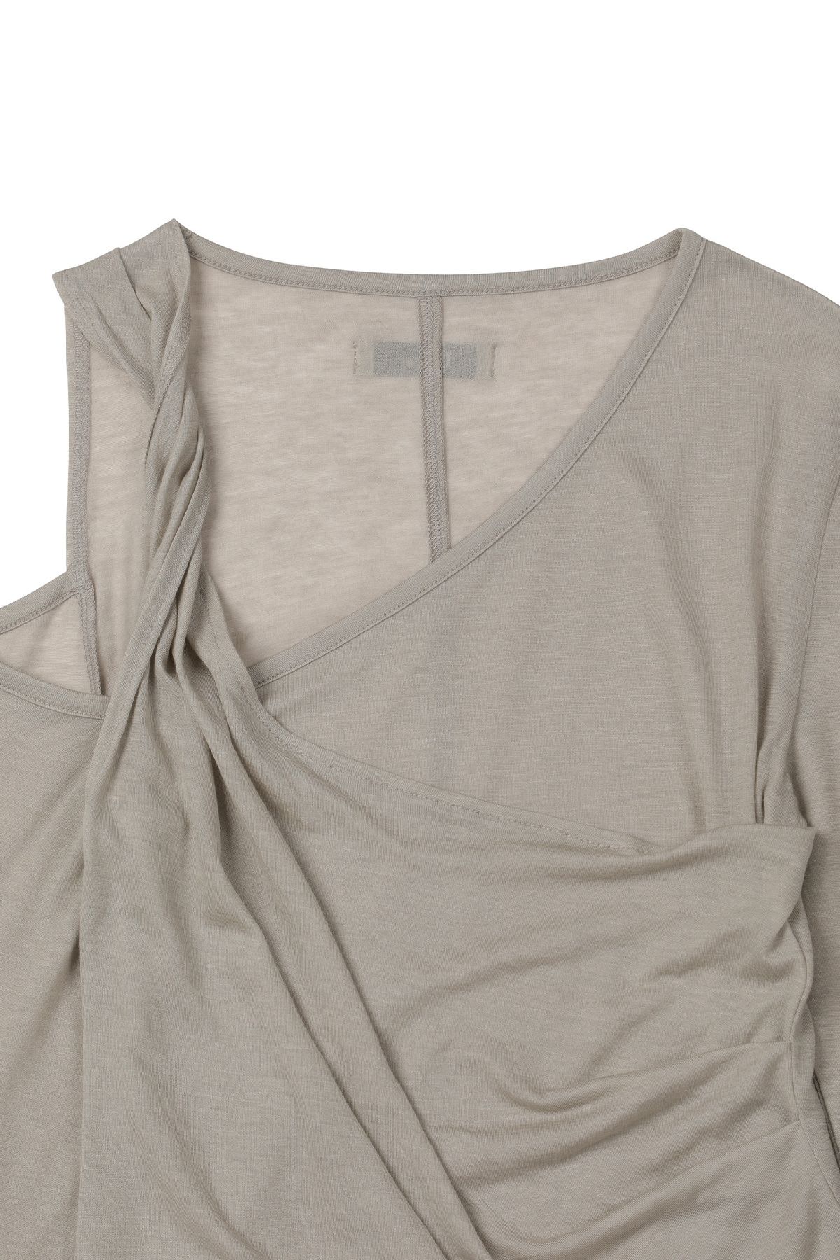 다이닛(DEINET) ONE SHOULDER DRAPED ASYMMETRIC TOP IN BEIGE
