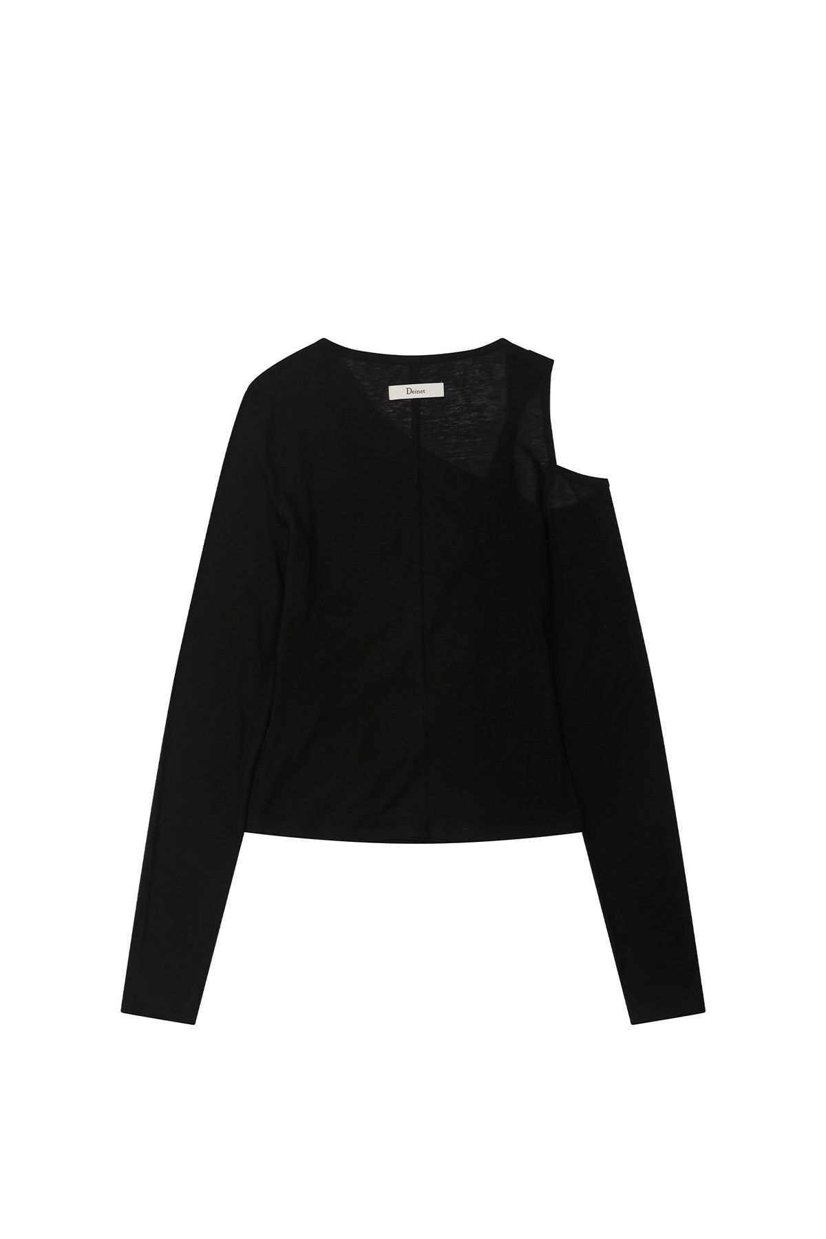 다이닛(DEINET) ONE SHOULDER DRAPED ASYMMETRIC TOP IN BLACK