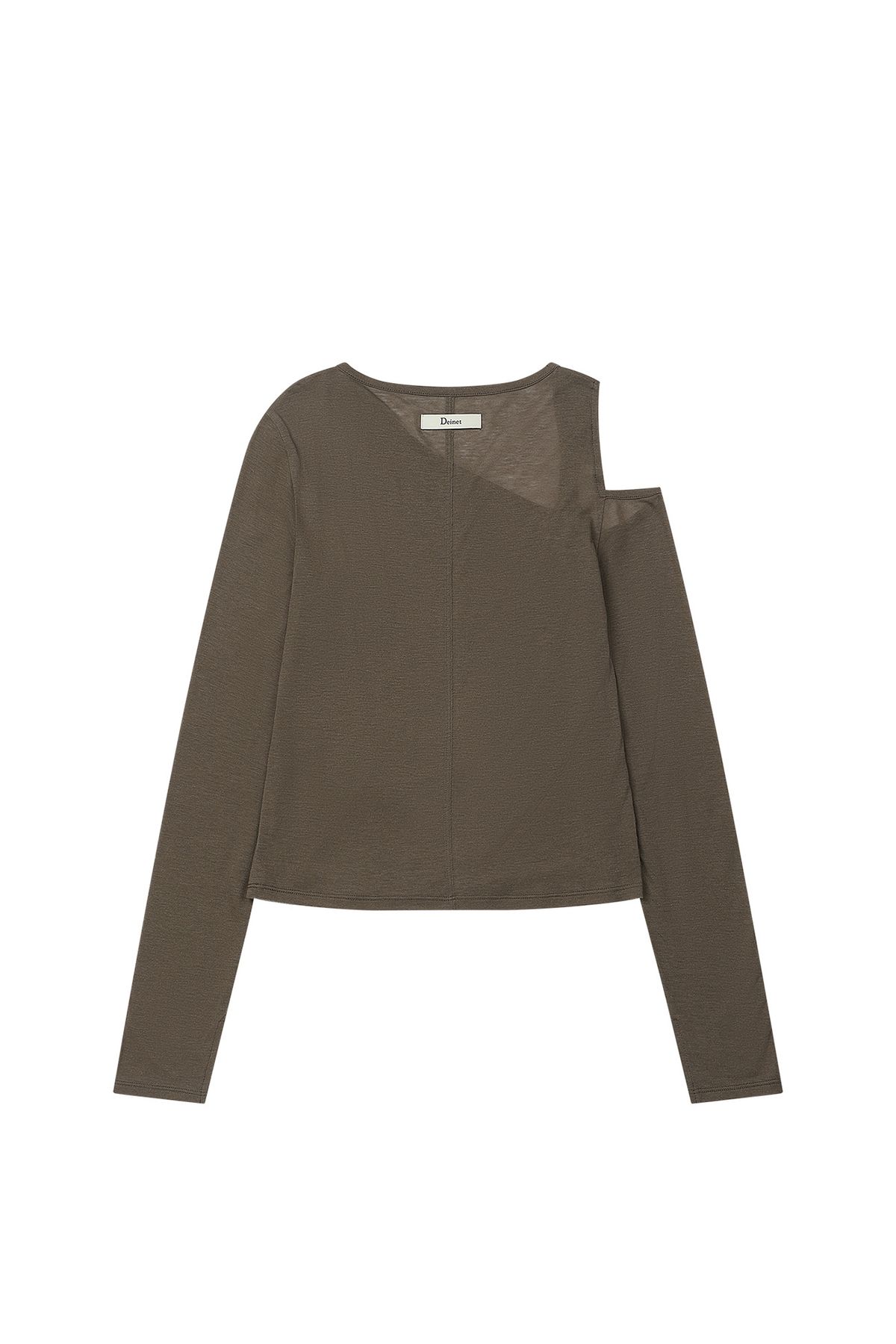 다이닛(DEINET) ONE SHOULDER DRAPED ASYMMETRIC TOP IN BROWN
