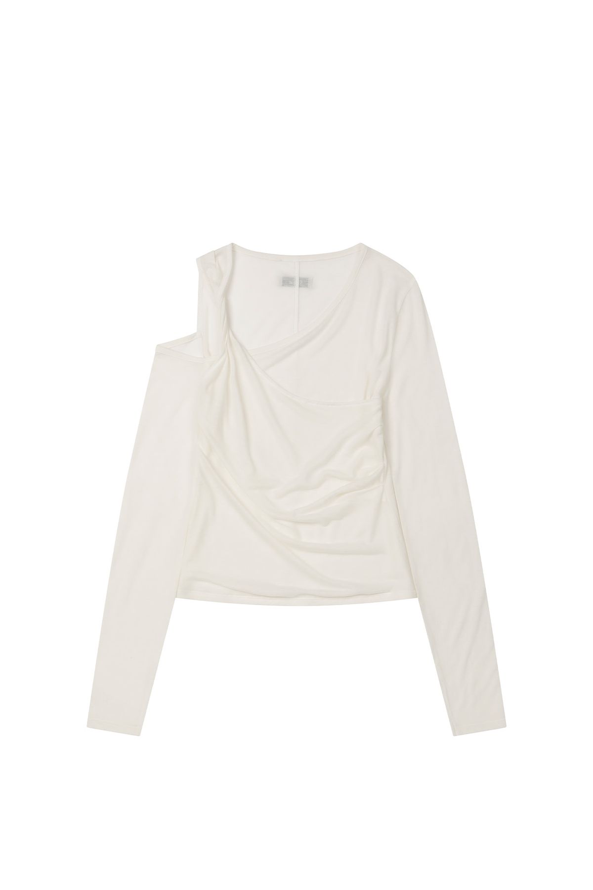 다이닛(DEINET) ONE SHOULDER DRAPED ASYMMETRIC TOP IN WHITE