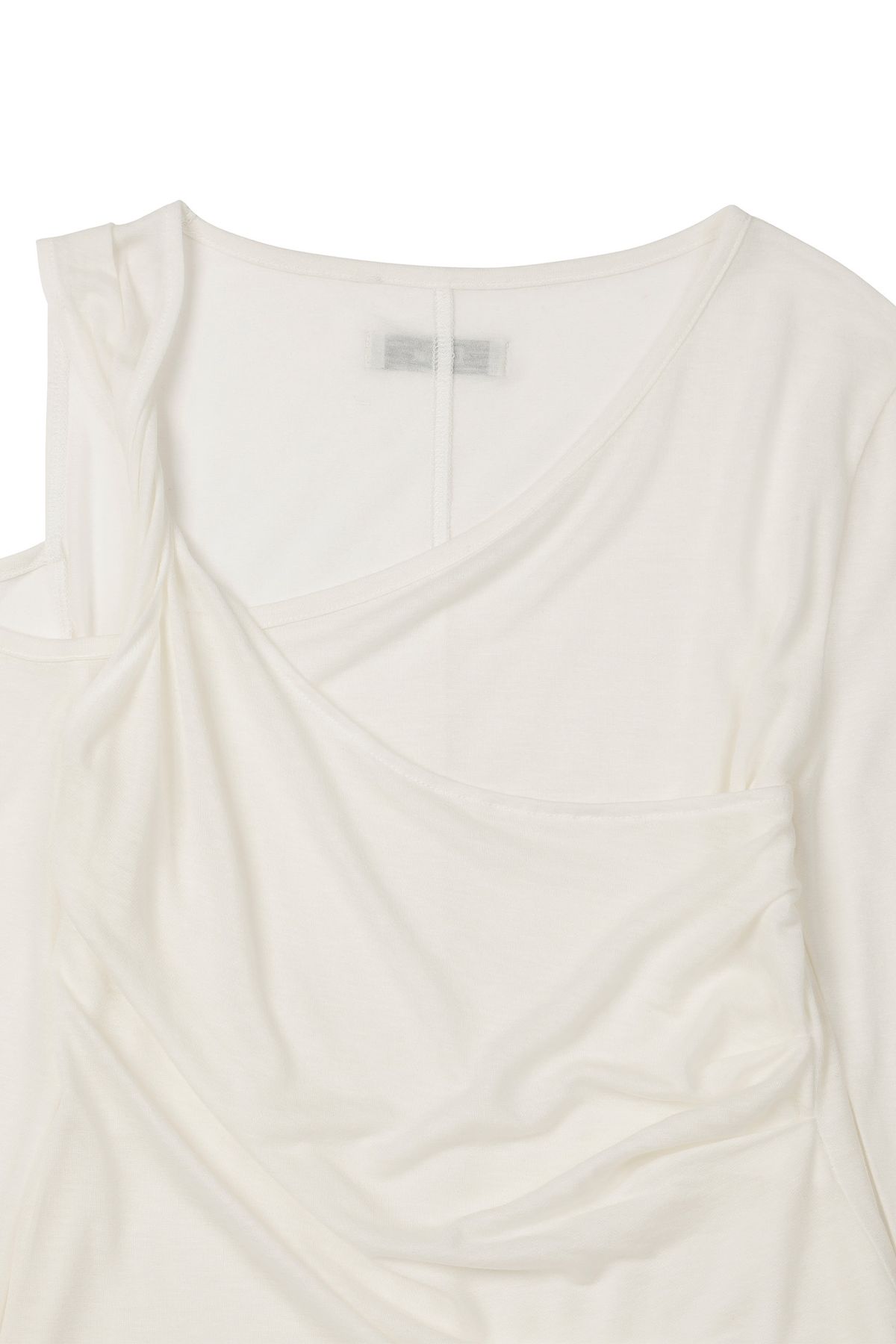 다이닛(DEINET) ONE SHOULDER DRAPED ASYMMETRIC TOP IN WHITE