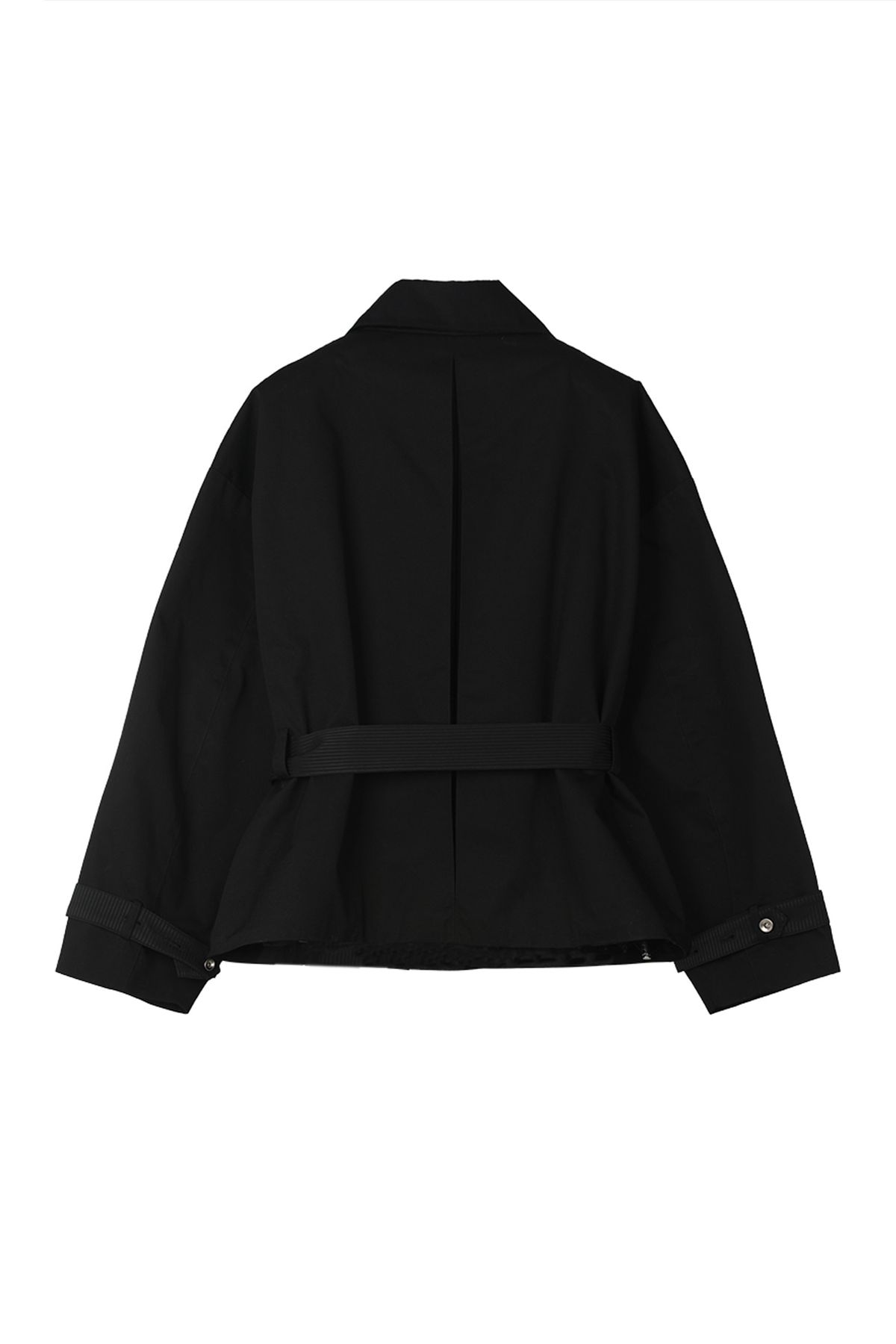 다이닛(DEINET) BUCKLE POINT TRENCH JACKET IN BLACK