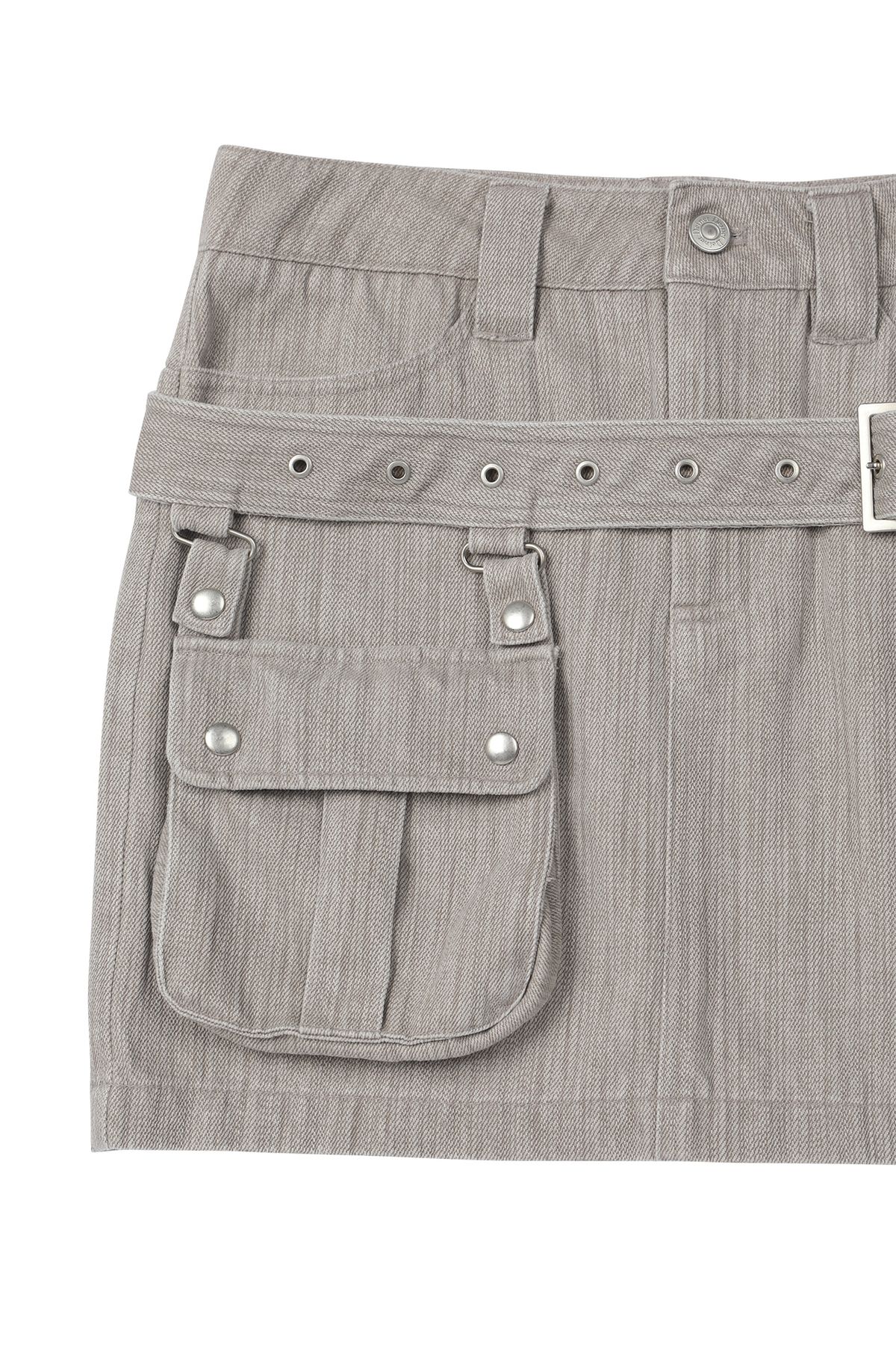 다이닛(DEINET) BELTED TUNNEL SKIRT IN BEIGE