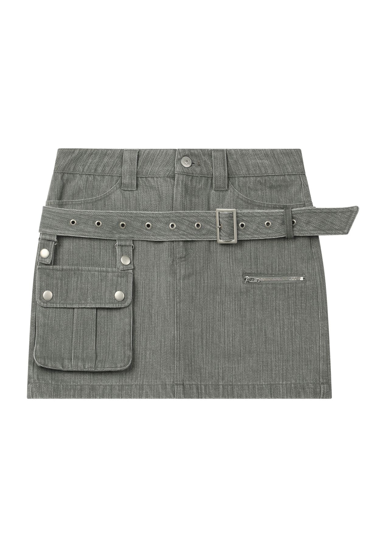 다이닛(DEINET) BELTED TUNNEL SKIRT IN KHAKI