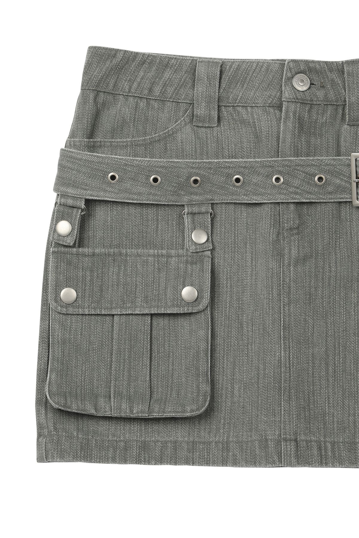 다이닛(DEINET) BELTED TUNNEL SKIRT IN KHAKI