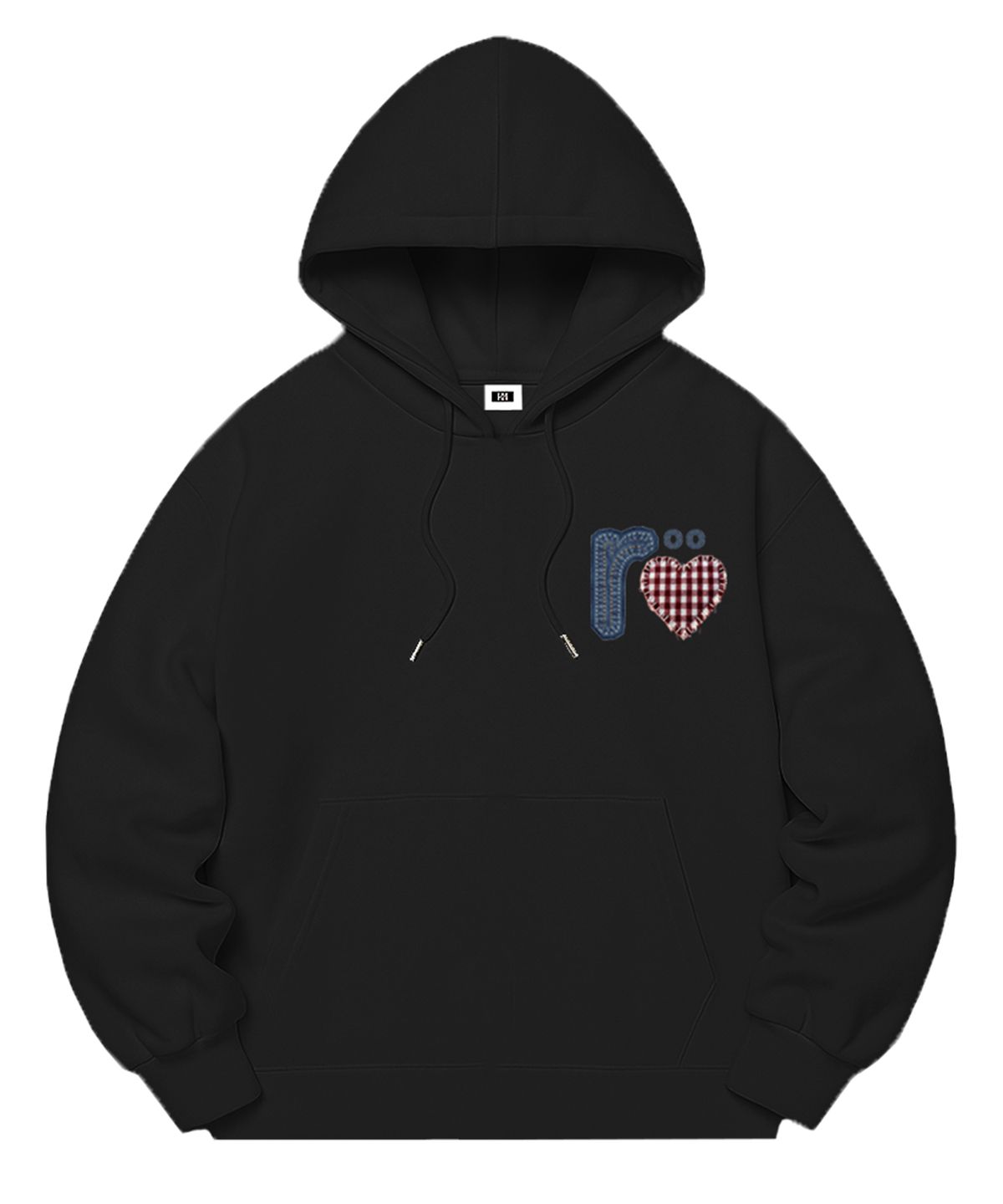 랜덤오프(RANDOMOFF) R:LOVE CODE DENIM PATCH OVER FIT HOODIE (3color)
