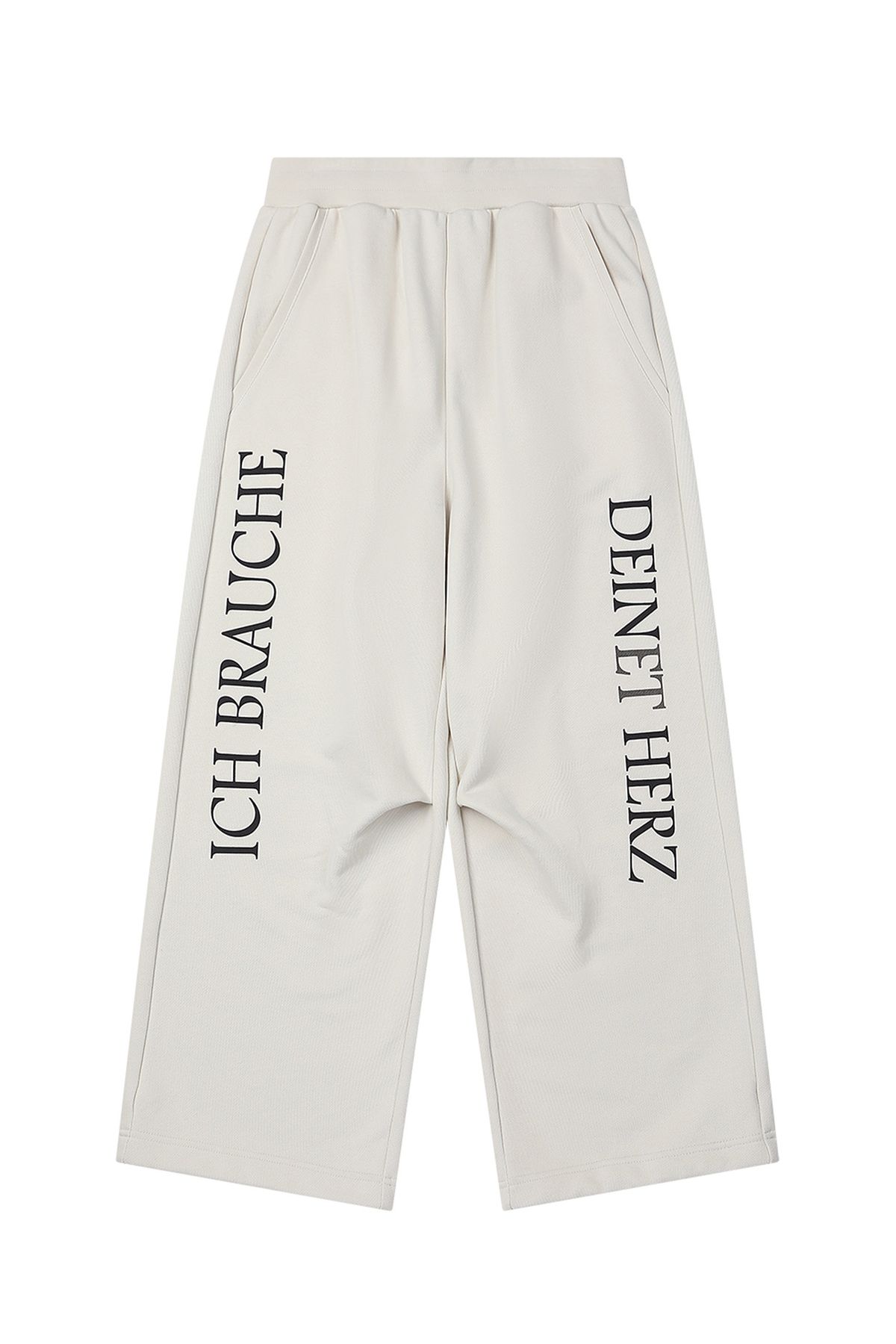 다이닛(DEINET) GERMAN LETTERING SWEATPANTS IN IVORY