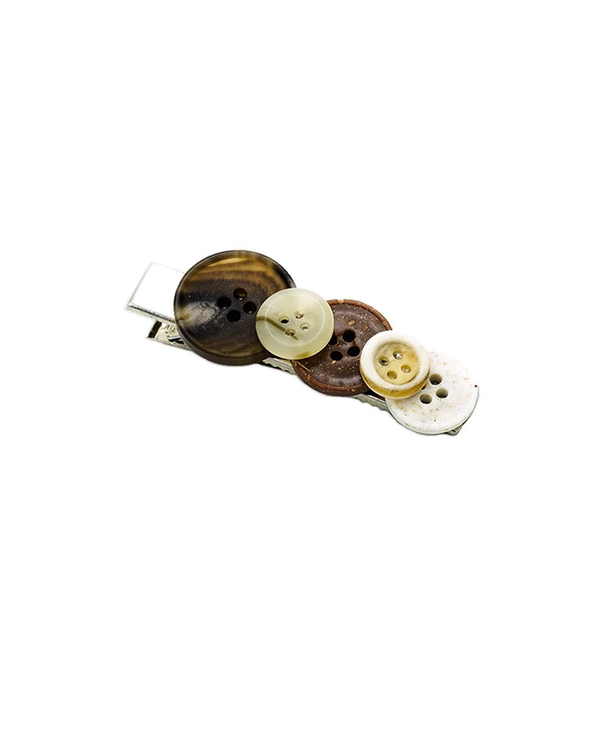 랜덤오프(RANDOMOFF) Vintage button hair clip [brown]