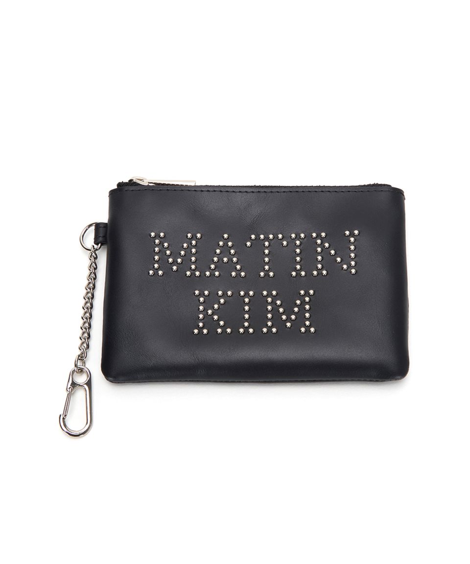 MUSINSA公式 | MATIN KIM STUD LEATHER MINI COIN WALLET IN BLACK
