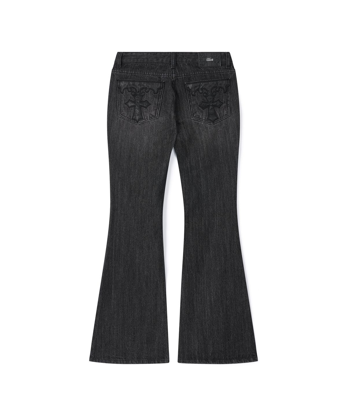 일리오(ILLIO) Black Cathy Backpocket bootscut denim