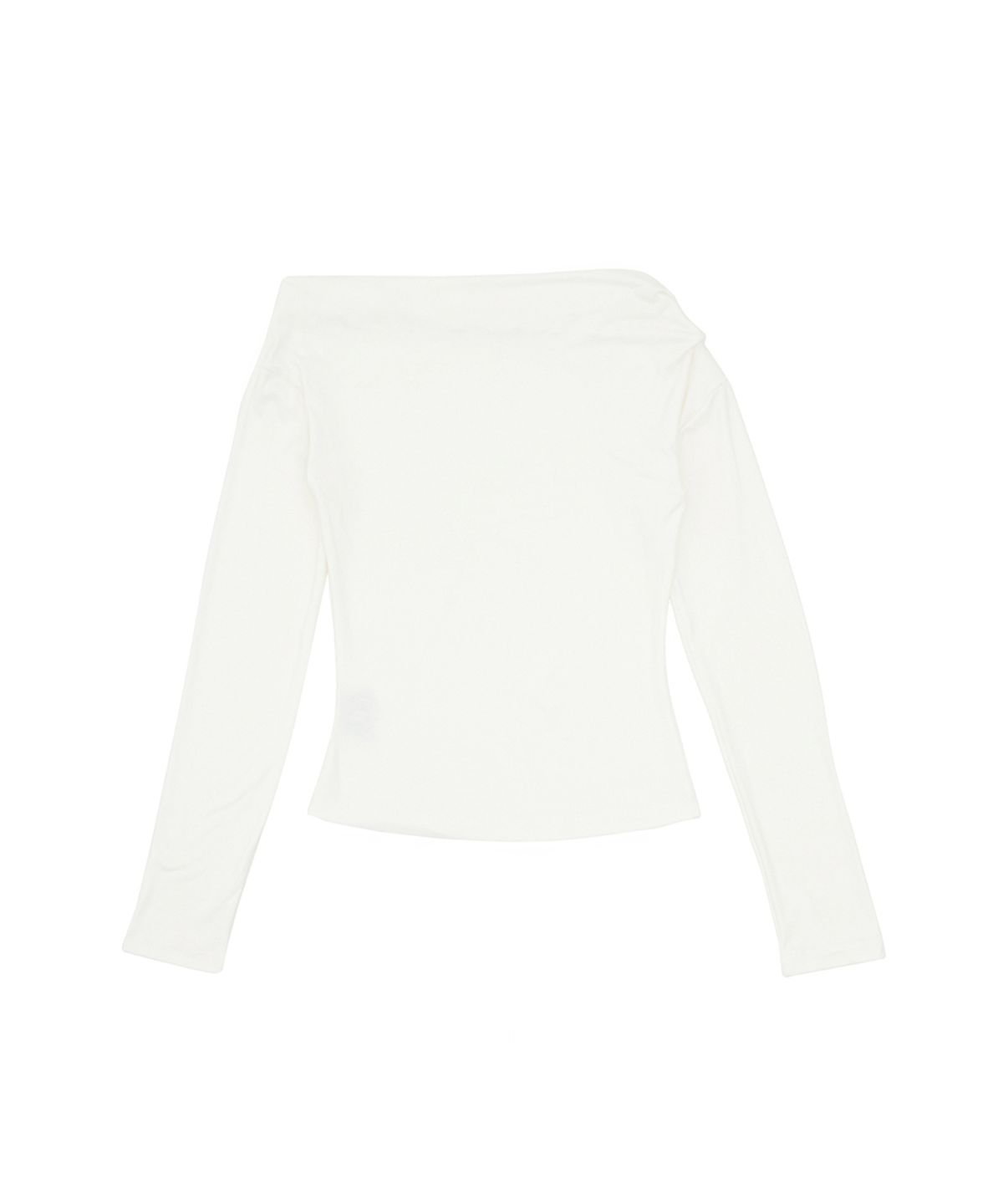 노 엑스트라 터치(NO EXTRA TOUCH) Off-shoulder draped long-sleeve T-shirt (Ivory) / 26SPTS004IV