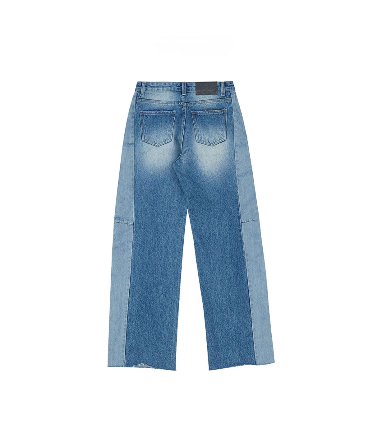 노 엑스트라 터치(NO EXTRA TOUCH) Curved Straight Panel Denim Pants (Mid Blue)_26SPPT003MB