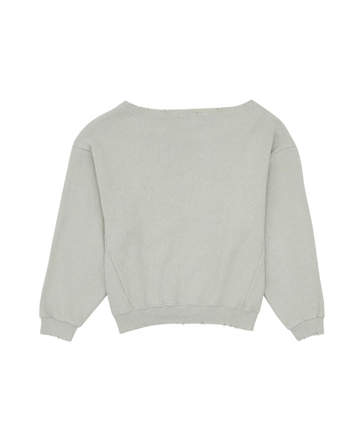 노 엑스트라 터치(NO EXTRA TOUCH) One-shoulder graphic sweatshirt (melange gray)_26SPSS001MG