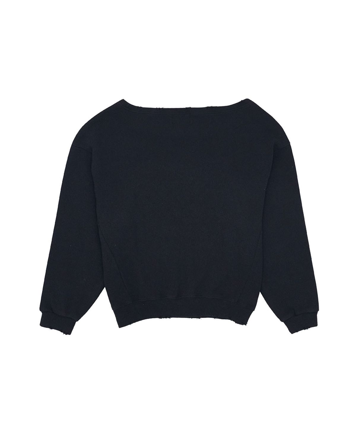 노 엑스트라 터치(NO EXTRA TOUCH) One-shoulder graphic sweatshirt (black)_26SPSS001BK