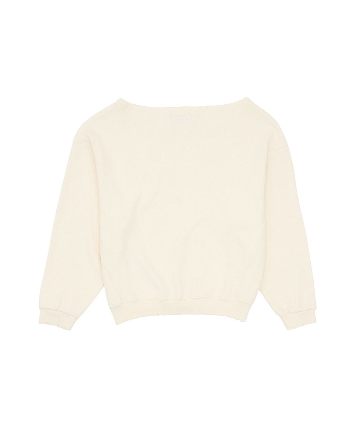 노 엑스트라 터치(NO EXTRA TOUCH) One-shoulder graphic sweatshirt (cream)_26SPSS001CR