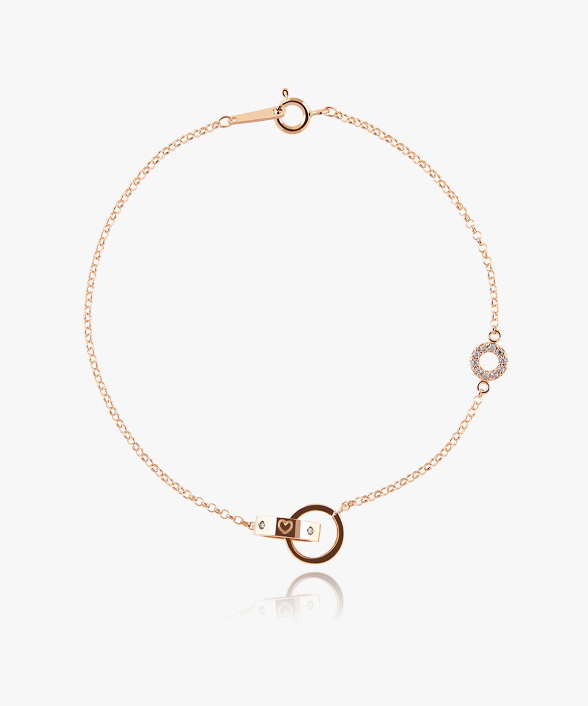 엘렌쥬얼리(HELENE JEWELRY) 14K 글로우 더블 링 오링 체인 금 팔찌