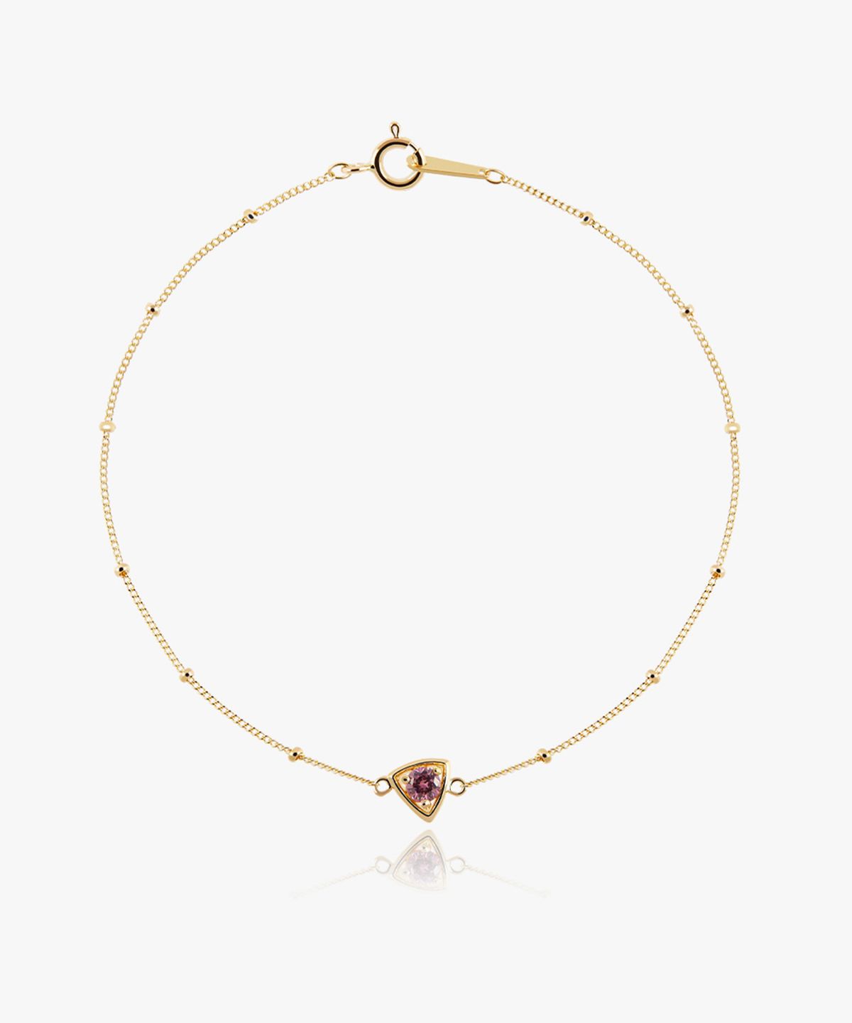 엘렌쥬얼리(HELENE JEWELRY) 14K 트윙클 로돌라이트 커브 링크 체인 금 팔찌