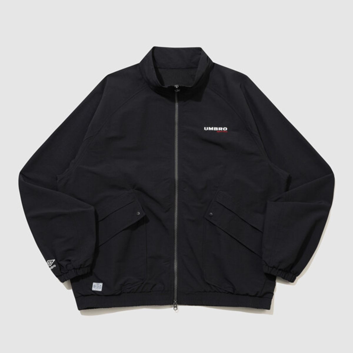 엄브로(UMBRO) 린넨라이크 스탠넥 블루종 바람막이 자켓 블랙 UR121CJK35