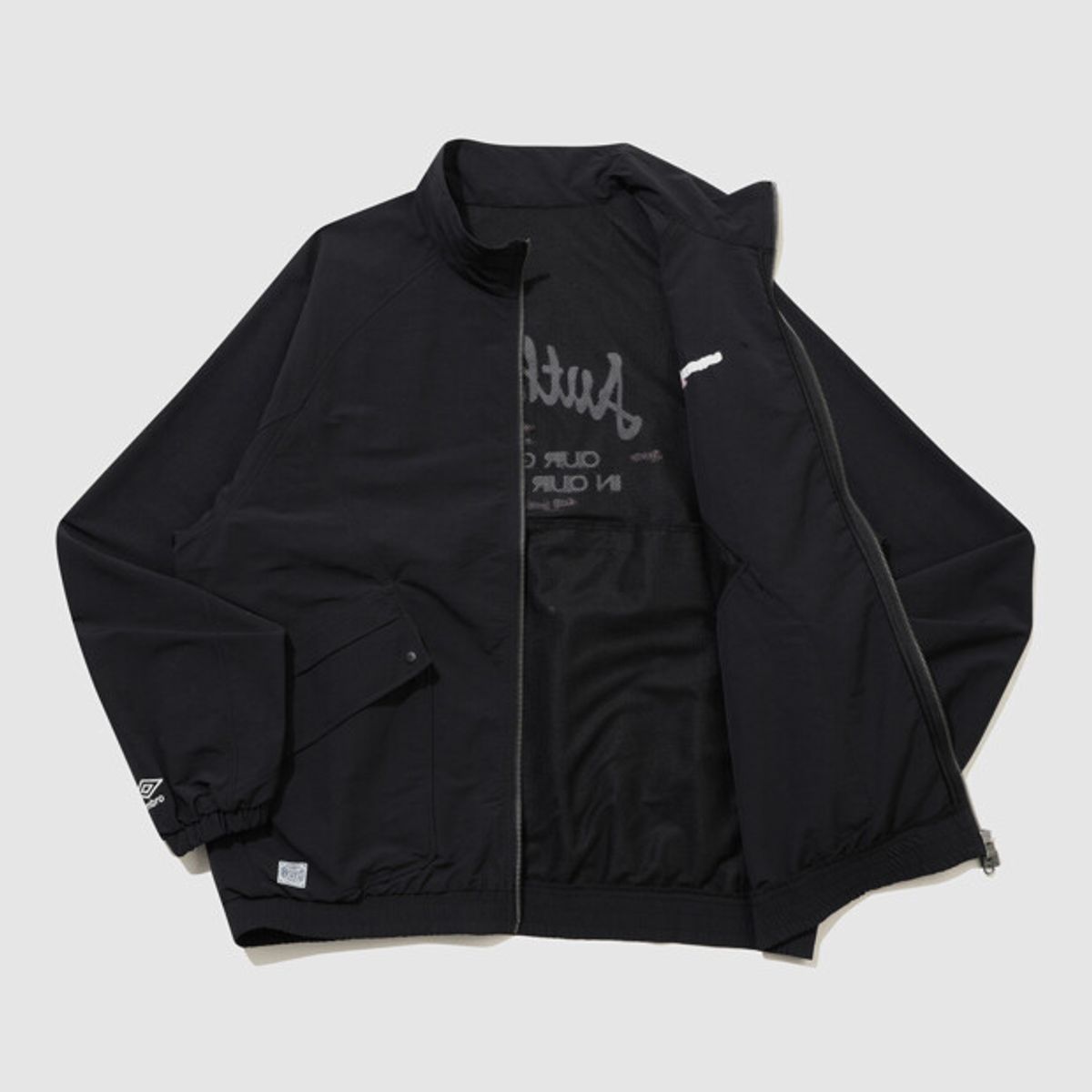 엄브로(UMBRO) 린넨라이크 스탠넥 블루종 바람막이 자켓 블랙 UR121CJK35