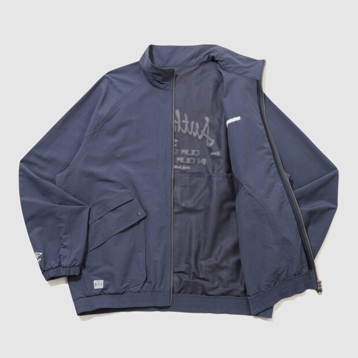 엄브로(UMBRO) 린넨라이크 스탠넥 블루종 바람막이 자켓 블루 UR121CJK35