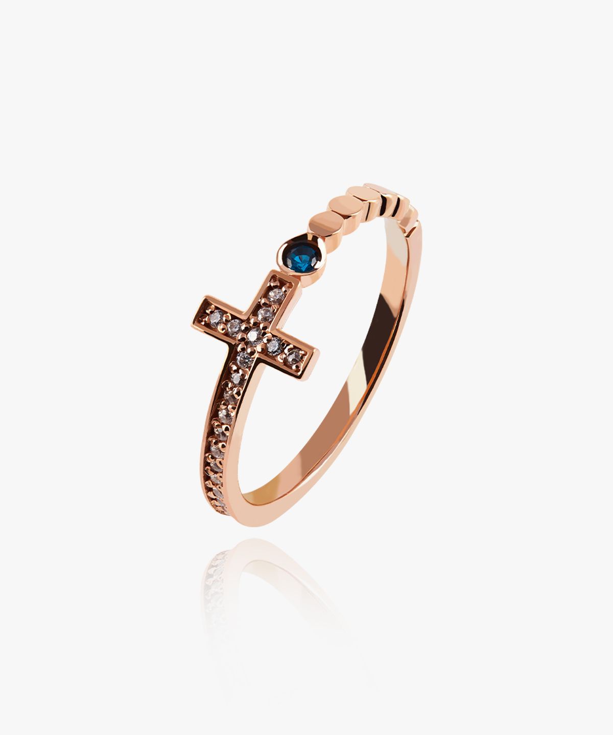 엘렌쥬얼리(HELENE JEWELRY) 14K 18K 헤일로드 십자가 큐빅 미스 링 금 반지