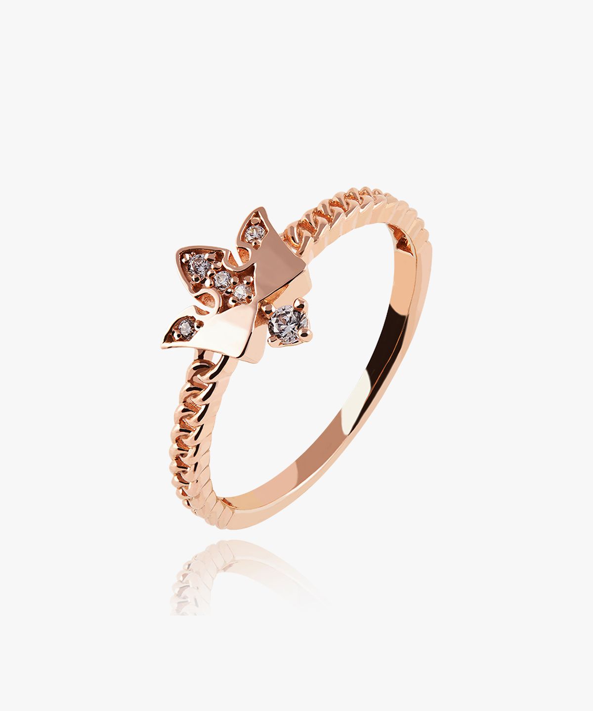엘렌쥬얼리(HELENE JEWELRY) 14K 18K 스텔라 크라운 왕관 큐빅 미스 링 금 반지