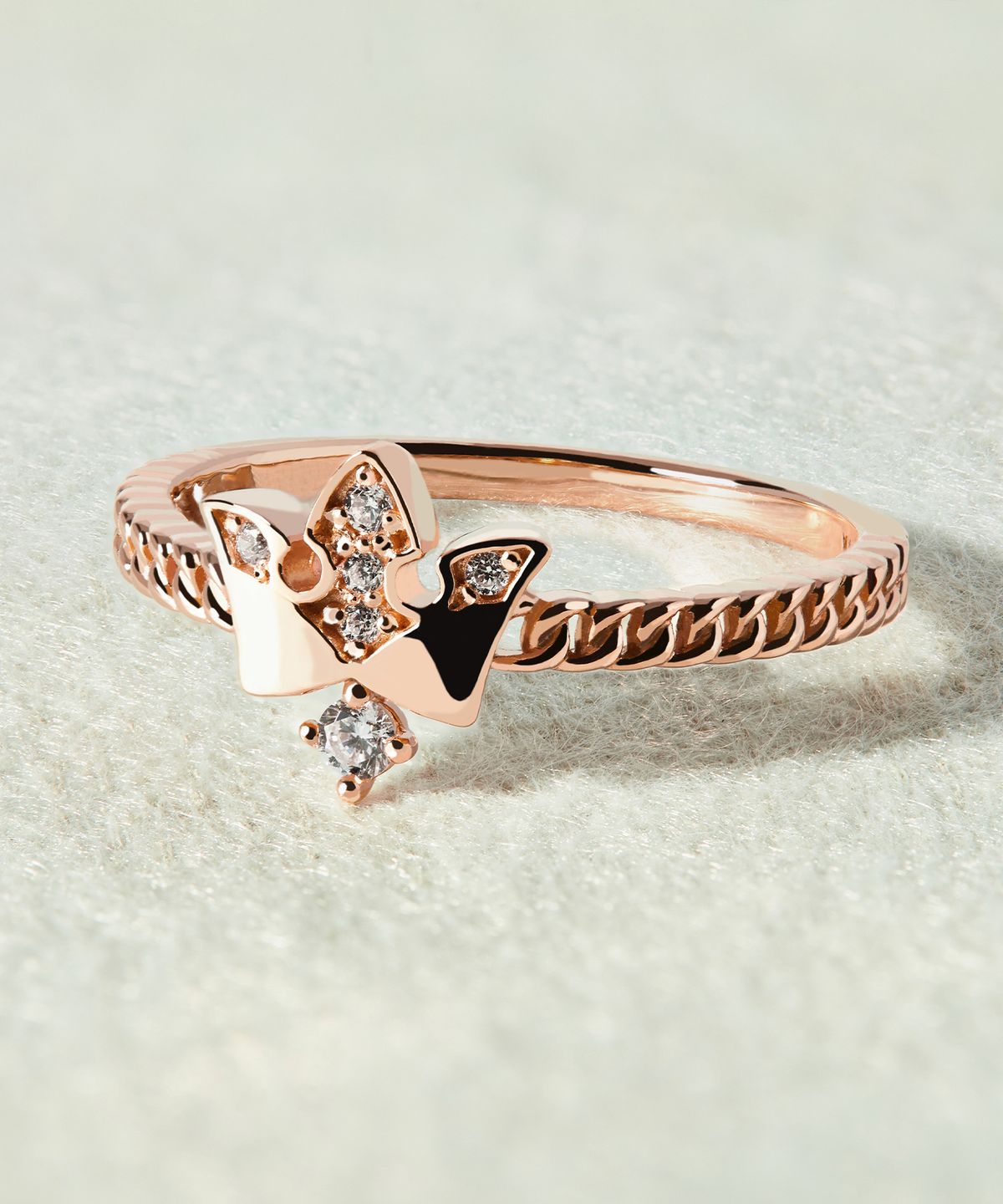 엘렌쥬얼리(HELENE JEWELRY) 14K 18K 스텔라 크라운 왕관 큐빅 미스 링 금 반지