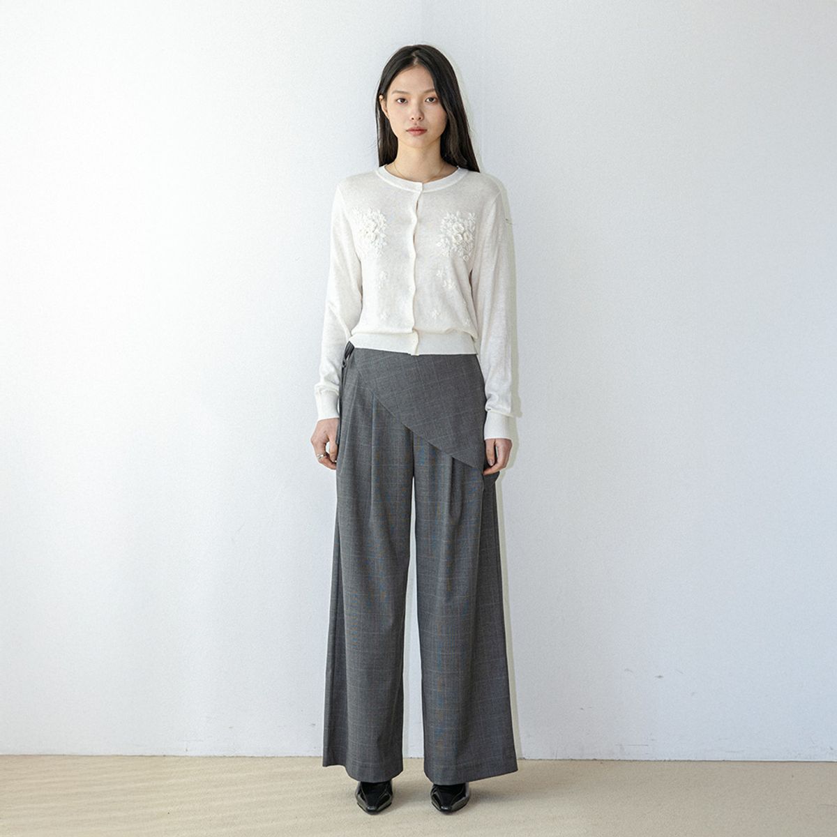 랭썬(LANGSON) LS_Layered wrap pants_GRAY