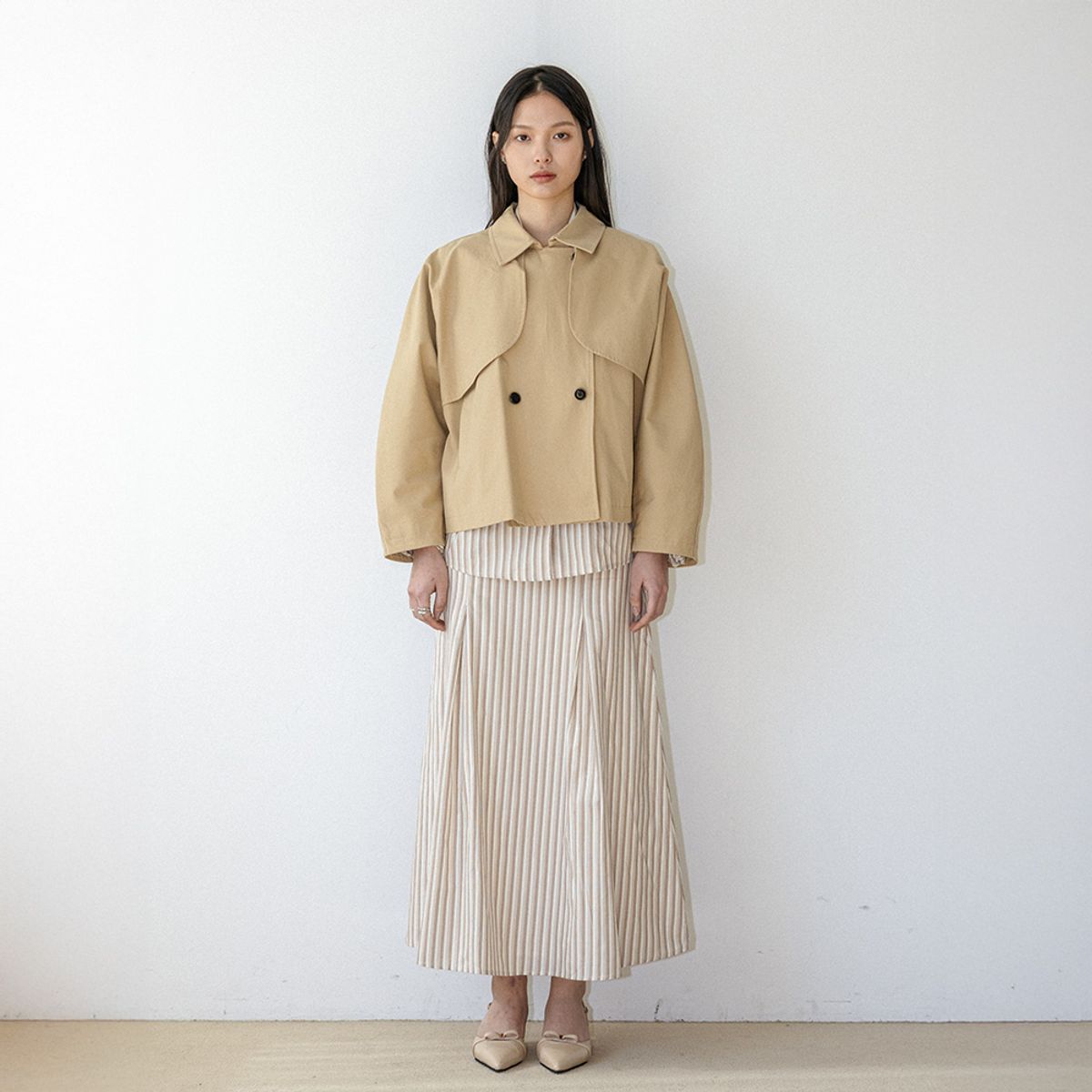 랭썬(LANGSON) LS_Double button trench jacket_BEIGE