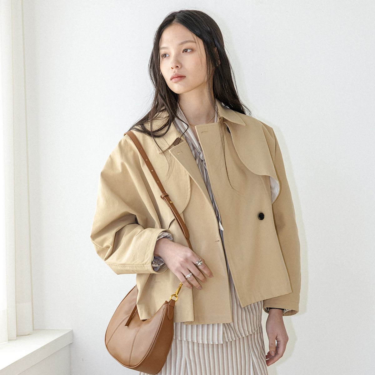 랭썬(LANGSON) LS_Double button trench jacket_BEIGE