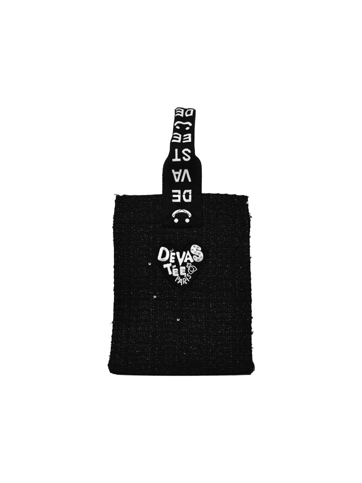 데바스테(DEVASTEE) 하트자수 토트백 ESFDVBG01BLK