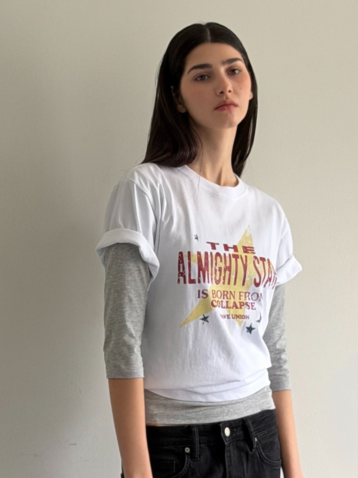 웨이브유니온(WAVE UNION) Almighty star T-shirt White