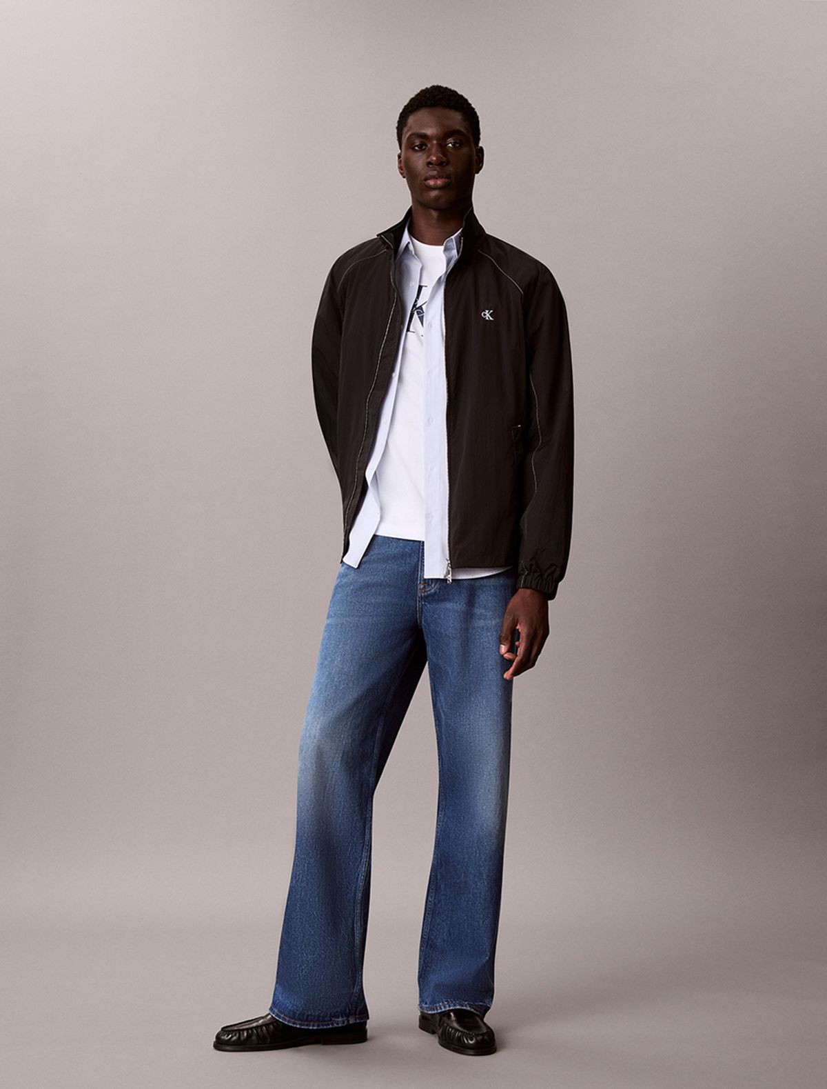 캘빈클라인 진(CALVIN KLEIN JEANS) 인더시티 콘트라스트 스티치 윈드브레이커 블랙 4RF523G UB1