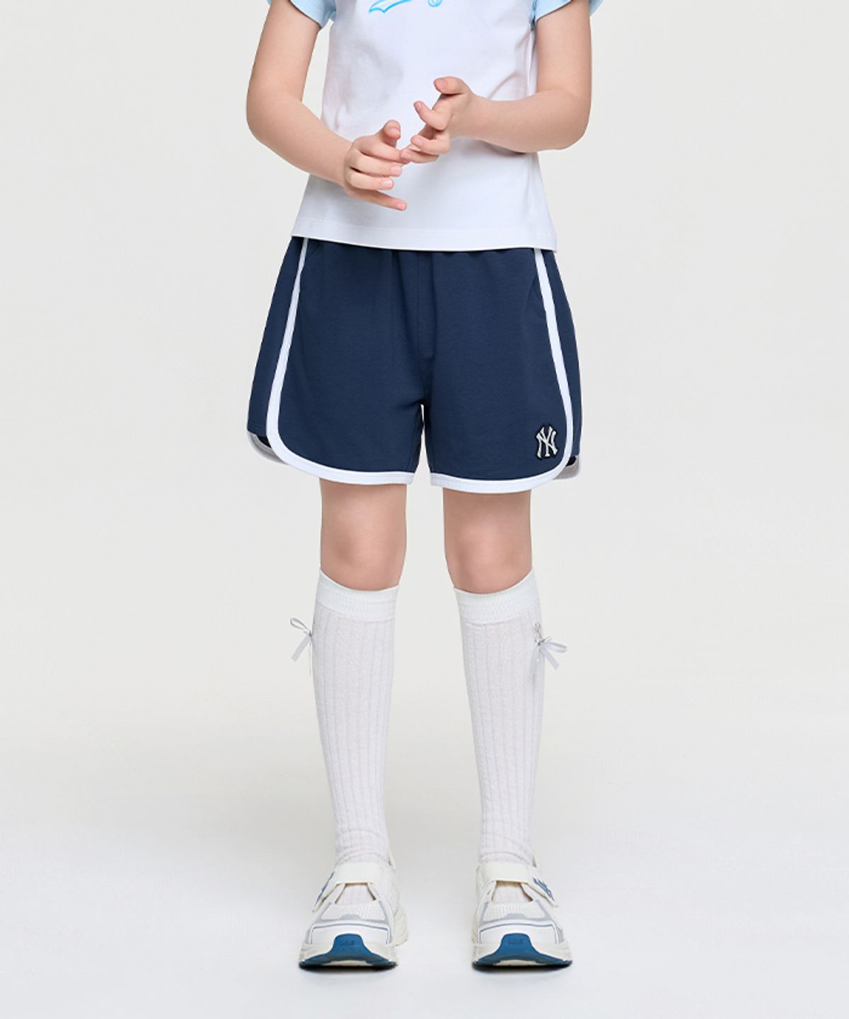엠엘비 키즈(MLB KIDS) 베이직 여아 스몰로고 돌핀 팬츠 NY (Navy)