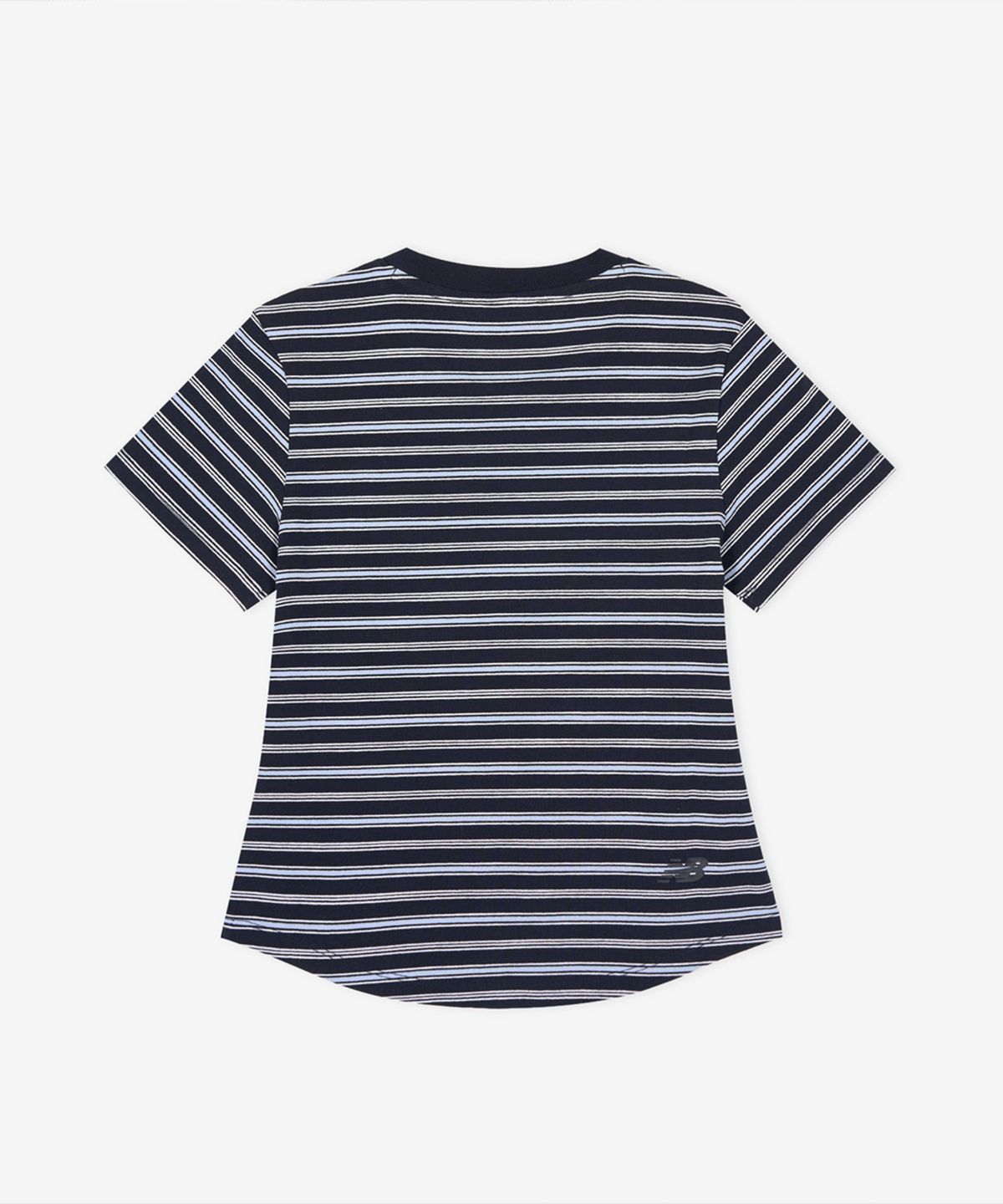 뉴발란스(NEW BALANCE) NBNEG2W442 / WOMEN 에센셜 핏티드 스트라이프 반팔티  (NAVY)